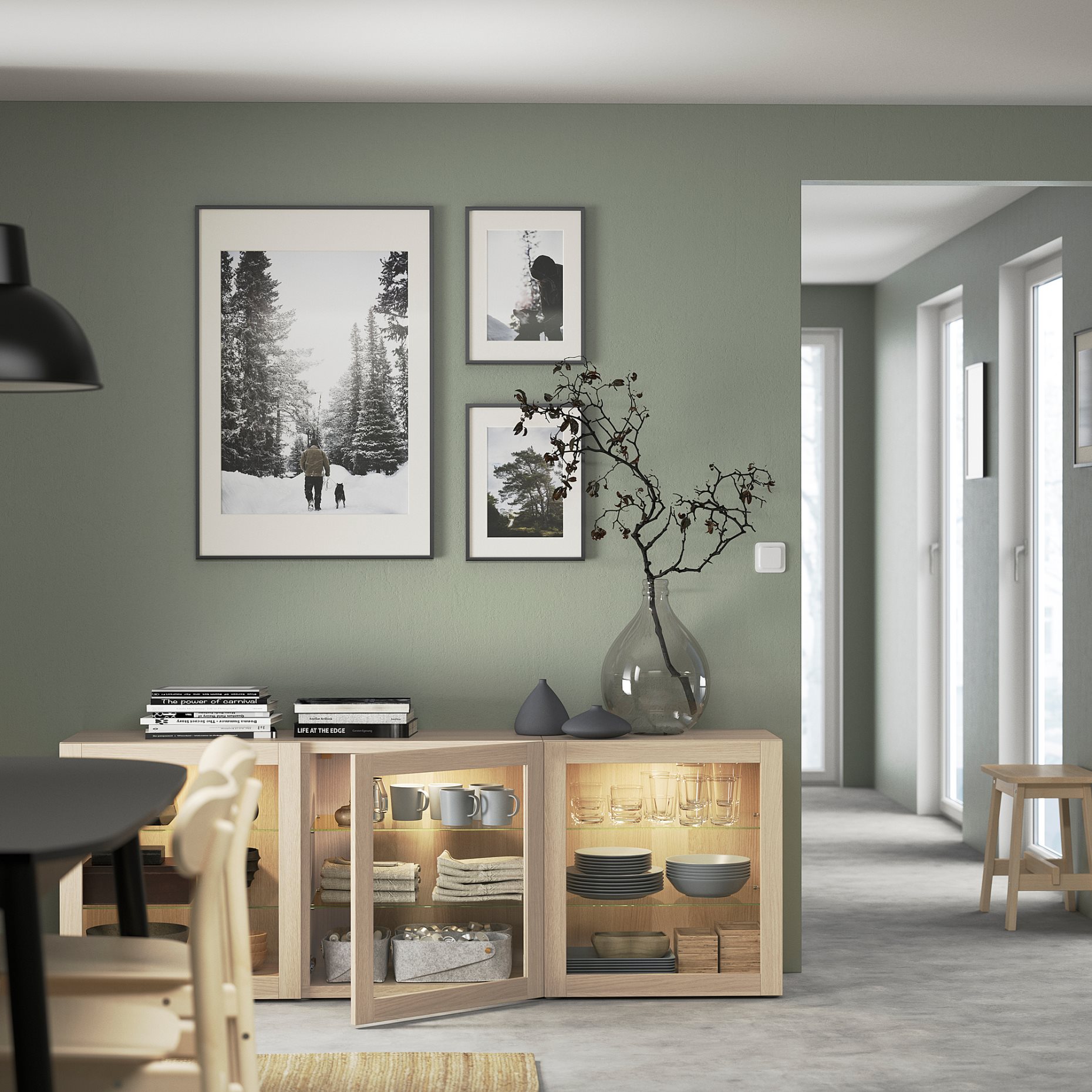 BESTÅ, σύνθεση αποθήκευσης με πόρτες, 180x42x65 cm, 593.250.40