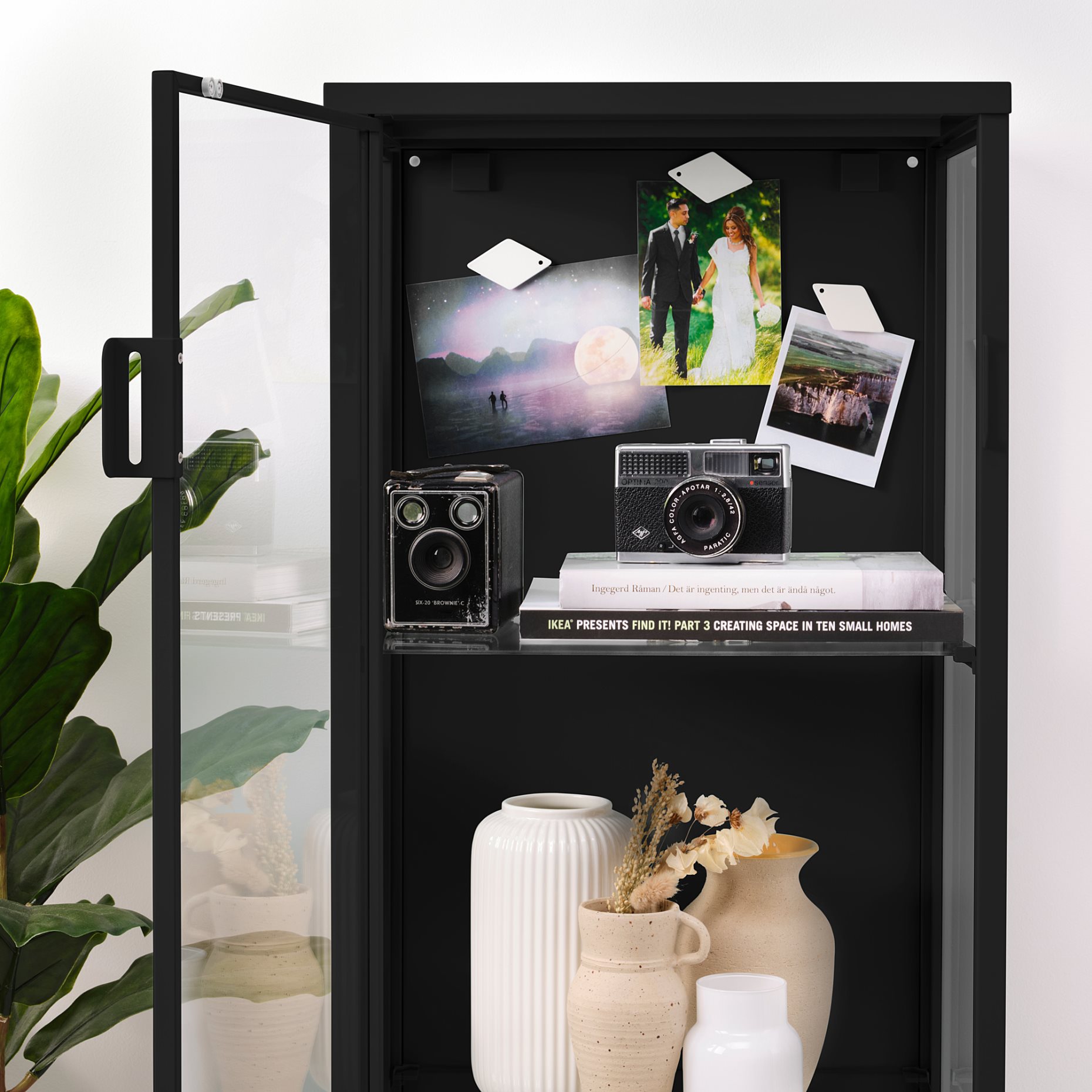RUDSTA, glass-door cabinet, 42x37x155 cm, 604.348.25