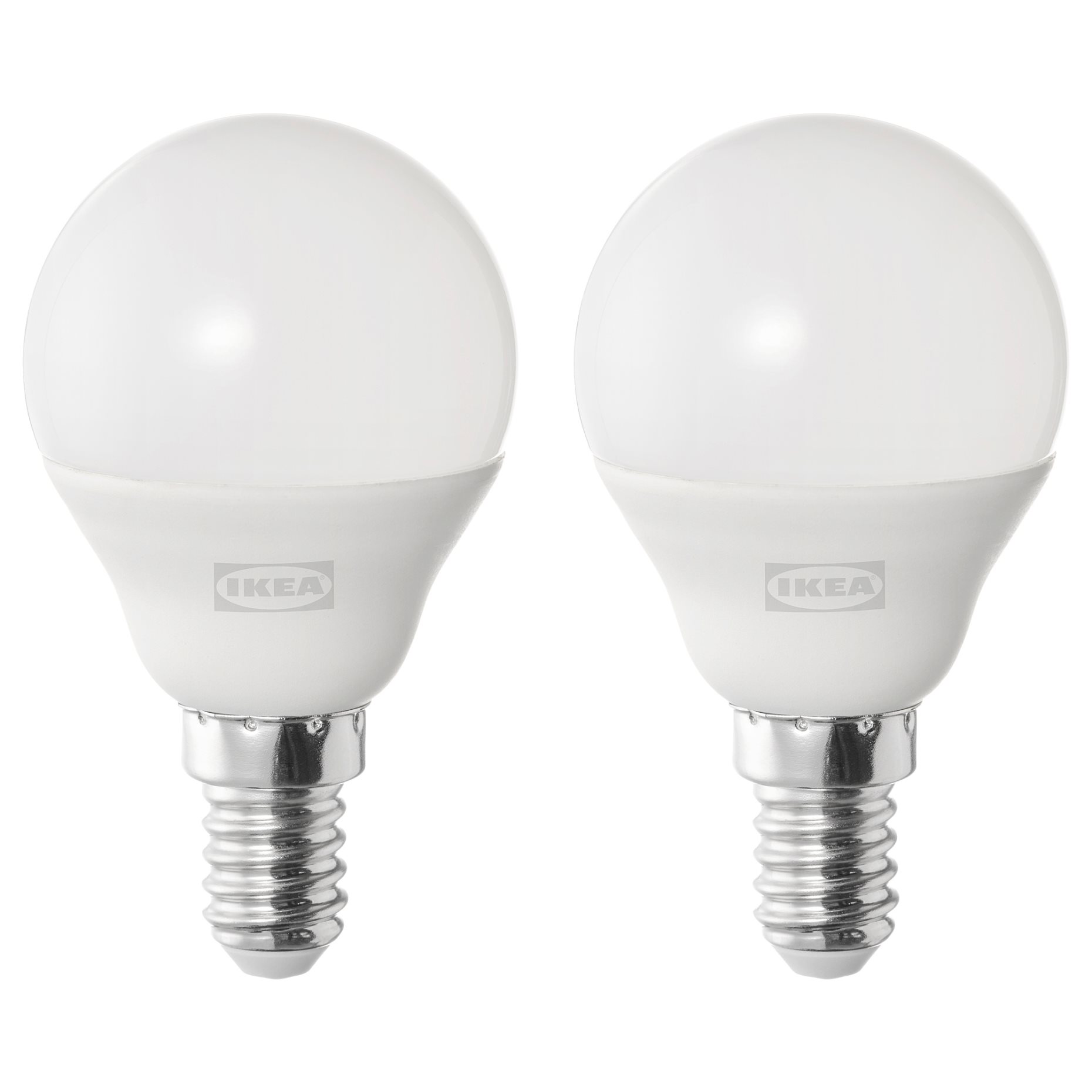 SOLHETTA, LED bulb E14 470 lumen/globe, 2 pack, 605.100.32