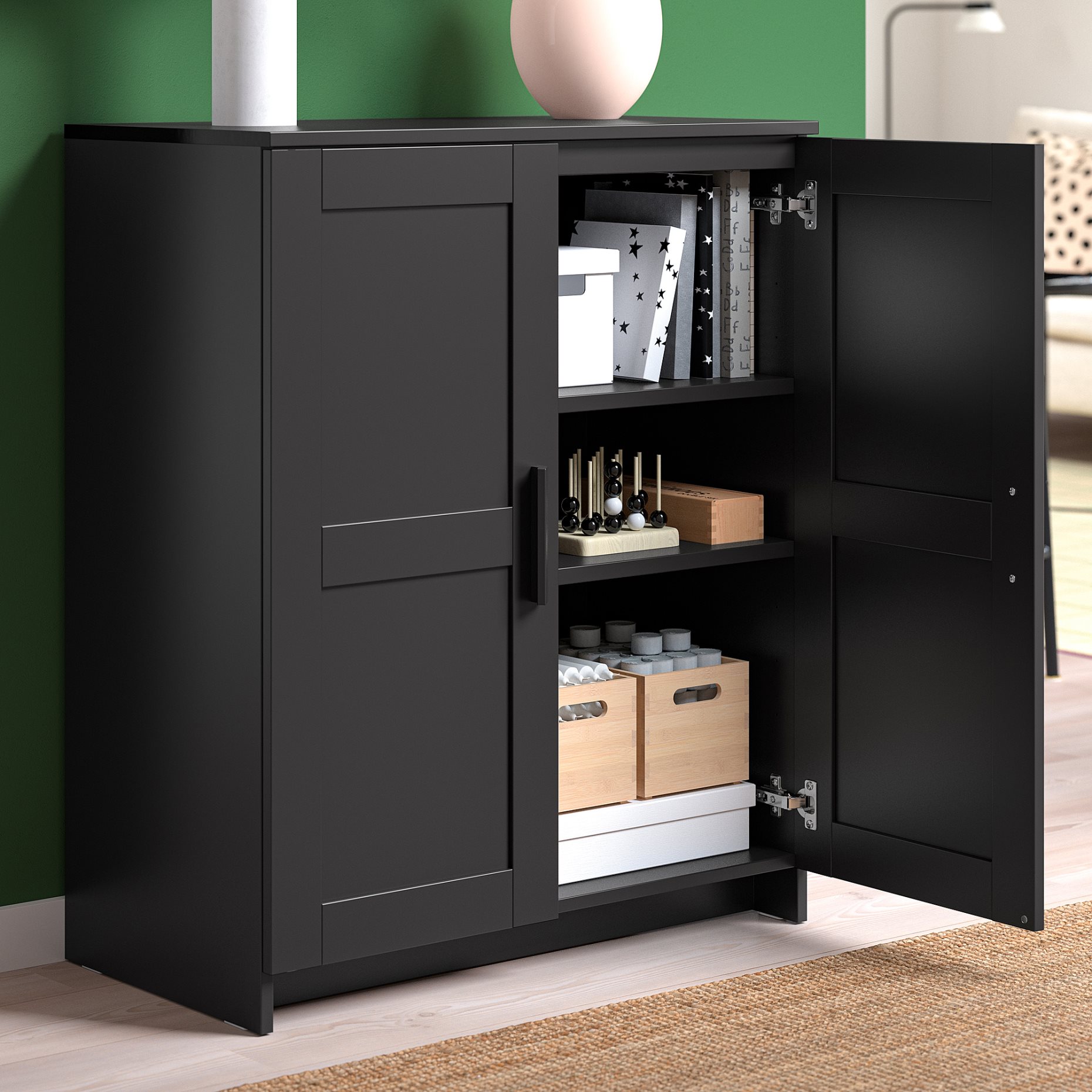 BRIMNES, TV storage combination/glass doors, 692.782.22