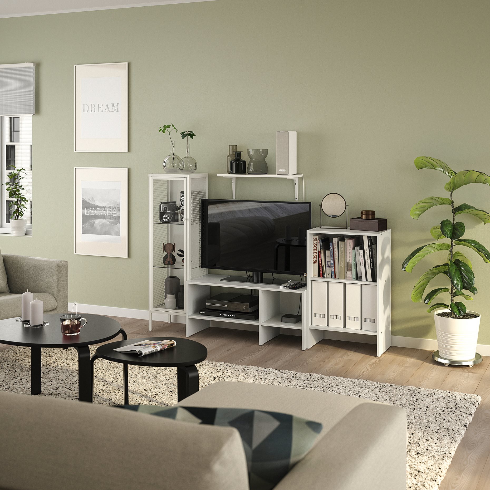 BAGGEBO, σύνθεση αποθήκευσης TV, 174x35x116 cm, 694.436.51