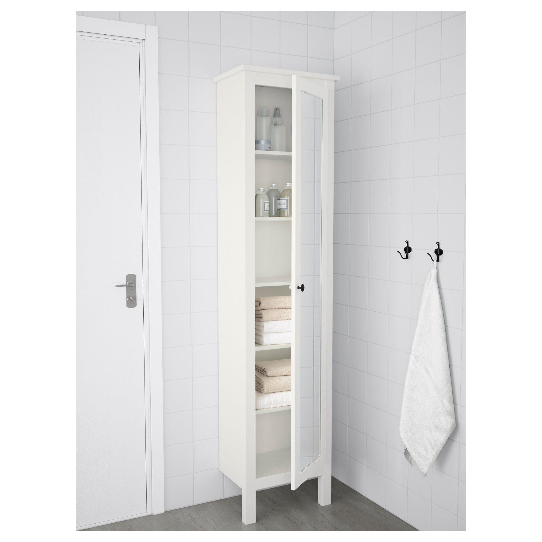 HEMNES, ψηλό ντουλάπι με πόρτα καθρέφτη, 702.176.85