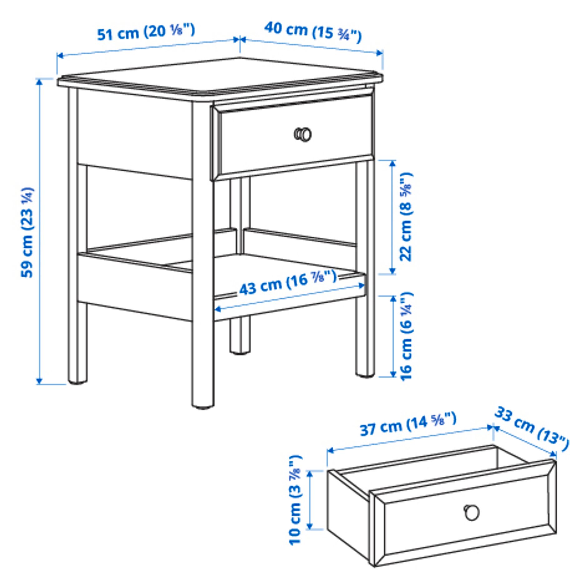 TYSSEDAL, bedside table, 702.999.59