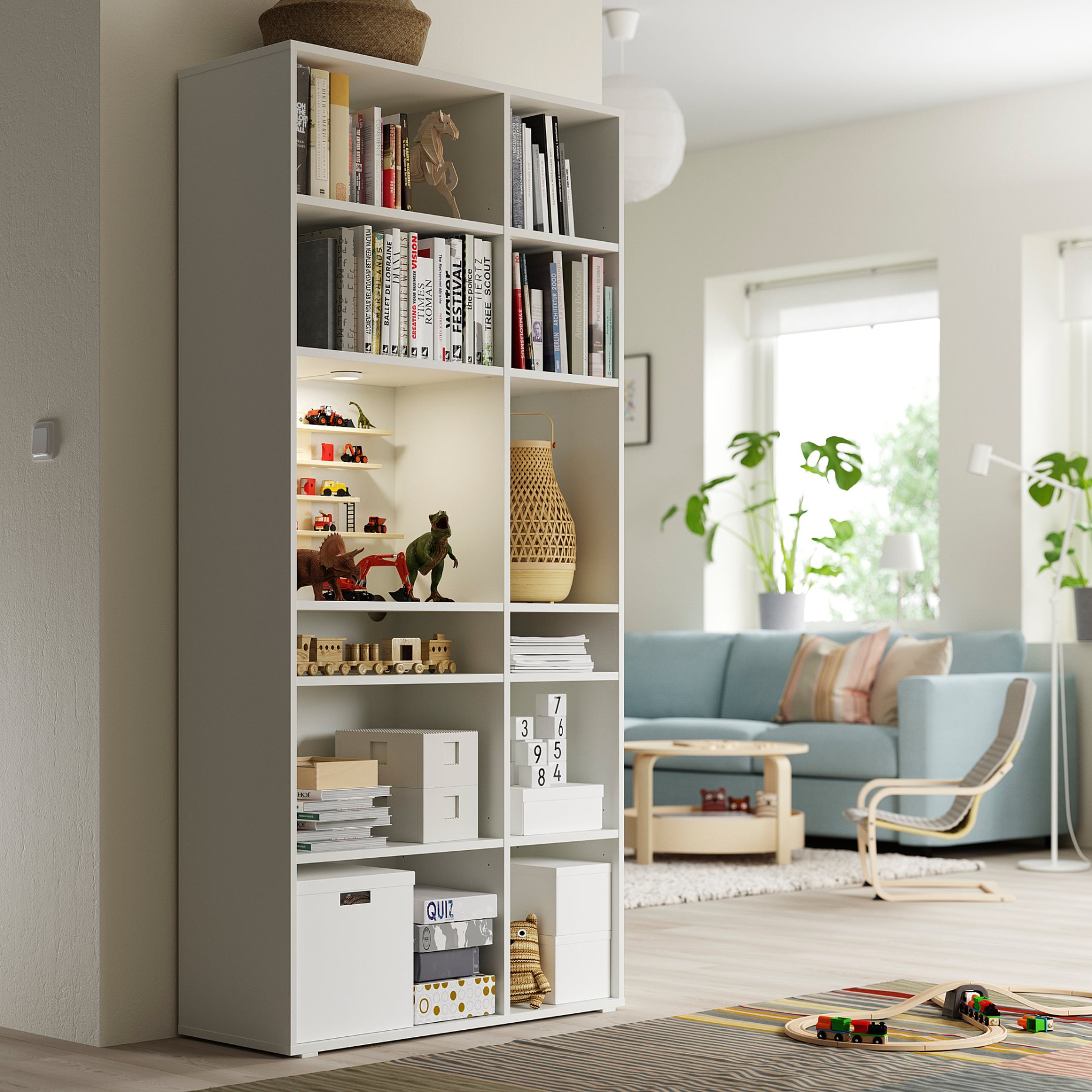 VIHALS, shelving unit with 10 shelves, 95x37x200 cm, 704.832.74