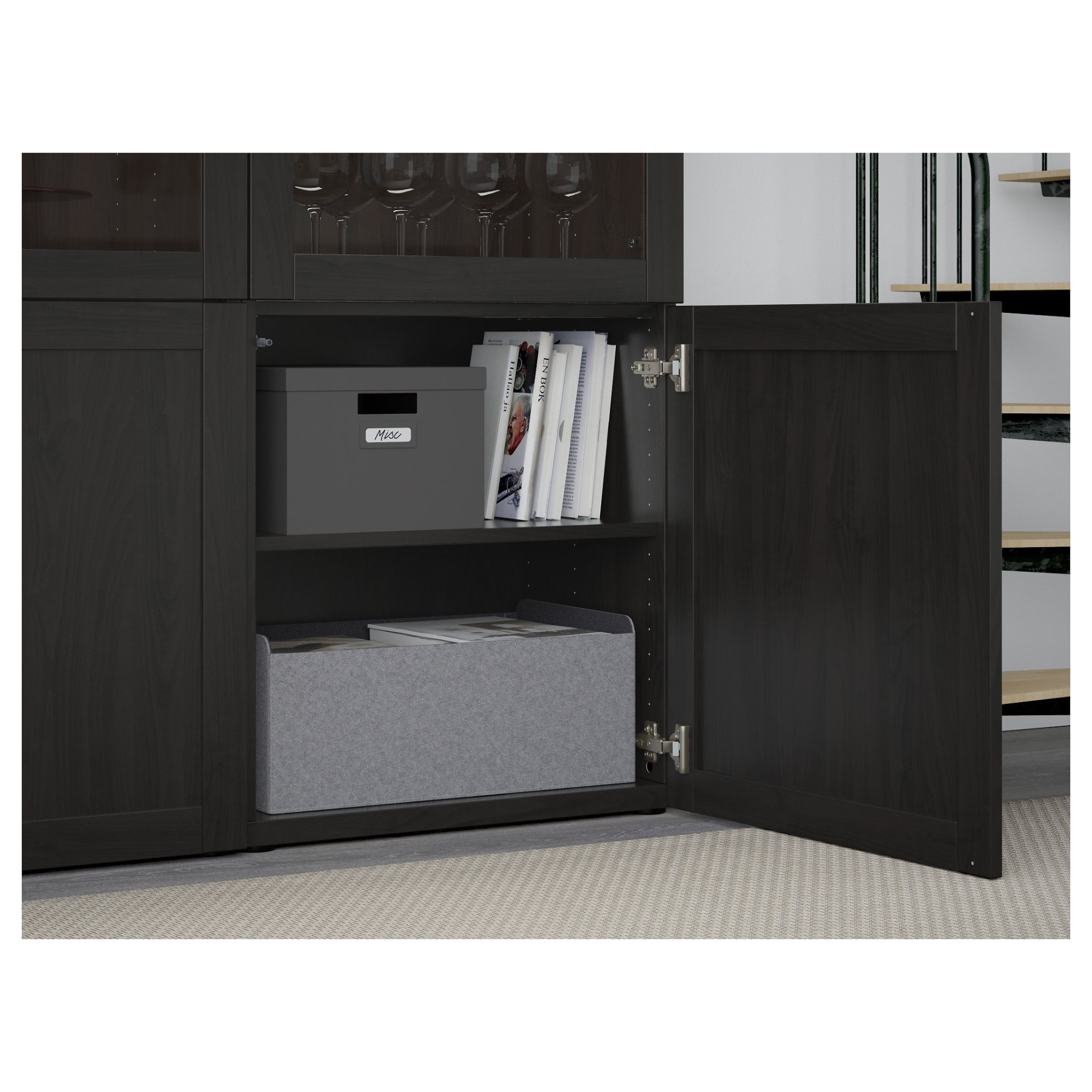 BESTÅ, storage combination w glass doors,, 120x42x193 cm, 790.594.36