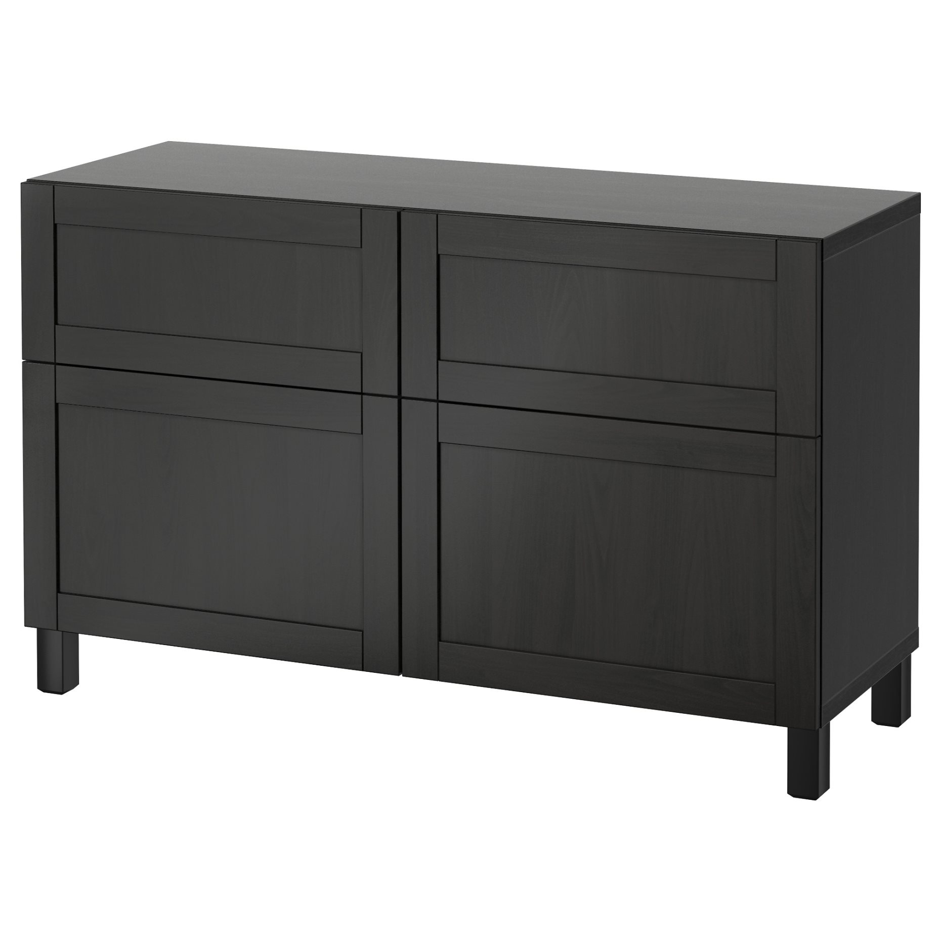 BESTÅ, storage combination with doors/drawers soft-closing, 120x42x74 cm, 791.952.88