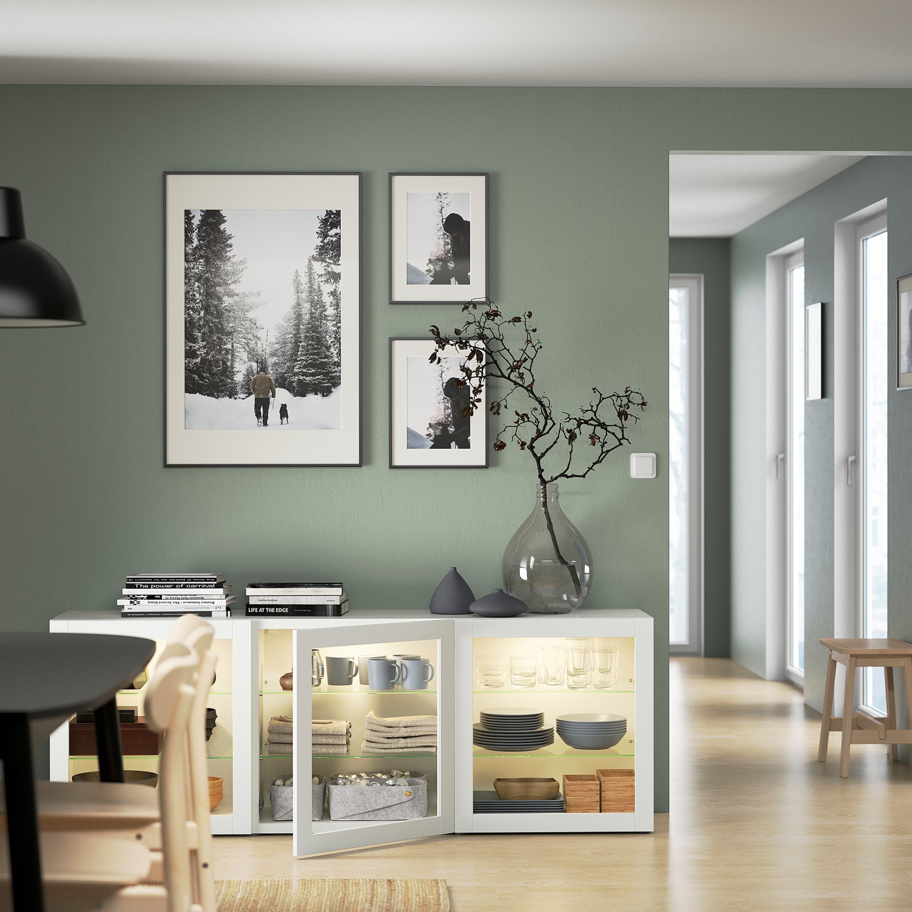 BESTÅ, σύνθεση αποθήκευσης με πόρτες, 180x42x65 cm, 793.250.39