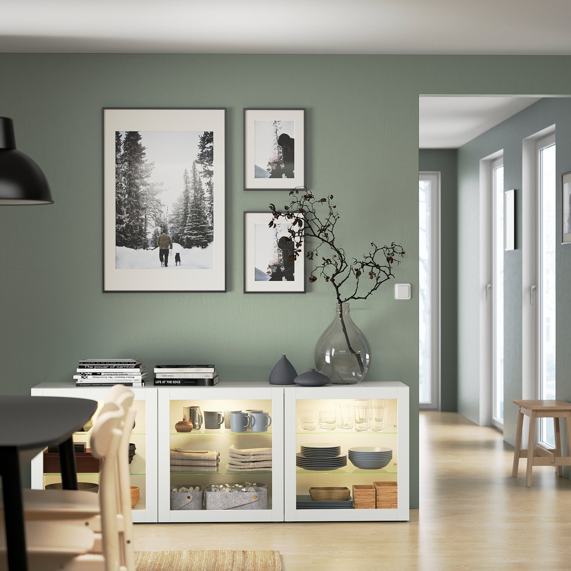 BESTÅ, σύνθεση αποθήκευσης με πόρτες, 180x42x65 cm, 793.250.39