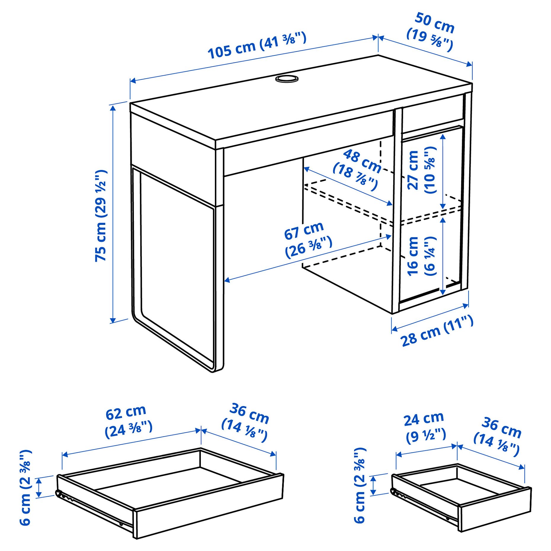 MICKE, desk, 802.130.74