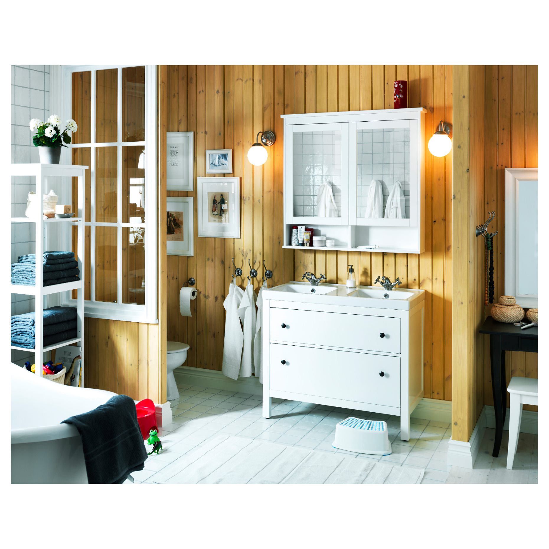 HEMNES, Ντουλάπι με καθρέφτη με 2 πόρτες, 802.176.75