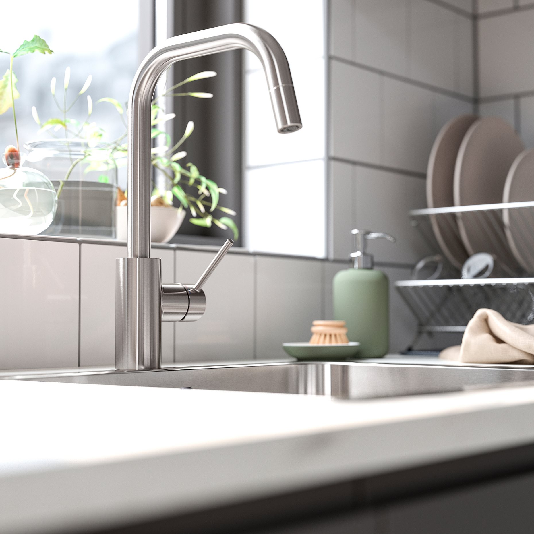 ÄLMAREN, kitchen mixer tap w pull-out spout, 803.416.46