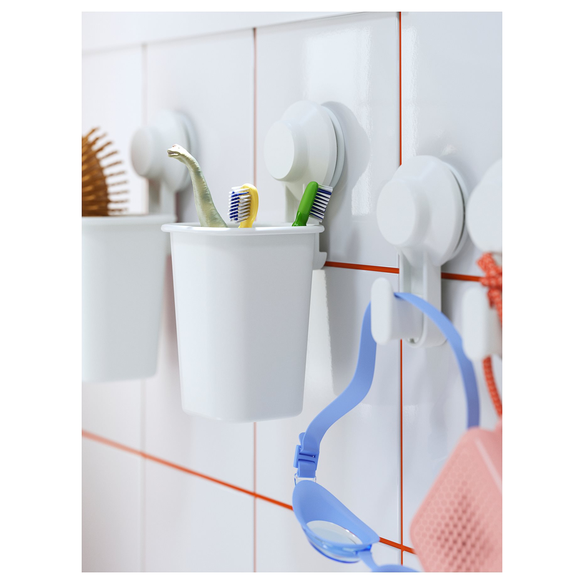 TISKEN, toothbrush holder with suction cup, 803.812.94