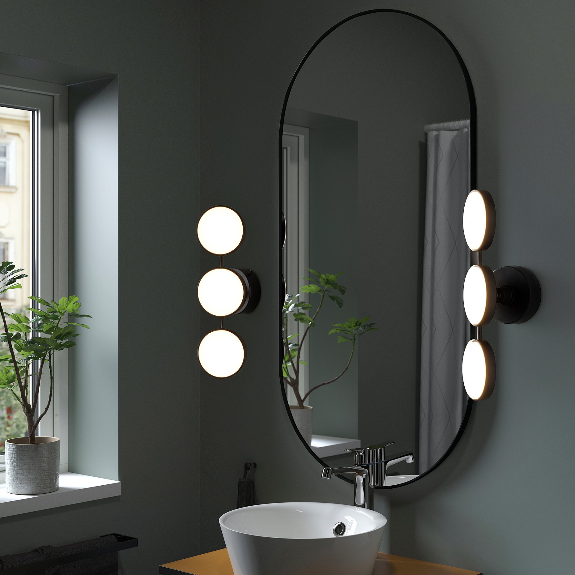 KABOMBA, wall lamp with built-in LED light source dimmable/matt, 47x14 cm, 804.852.82