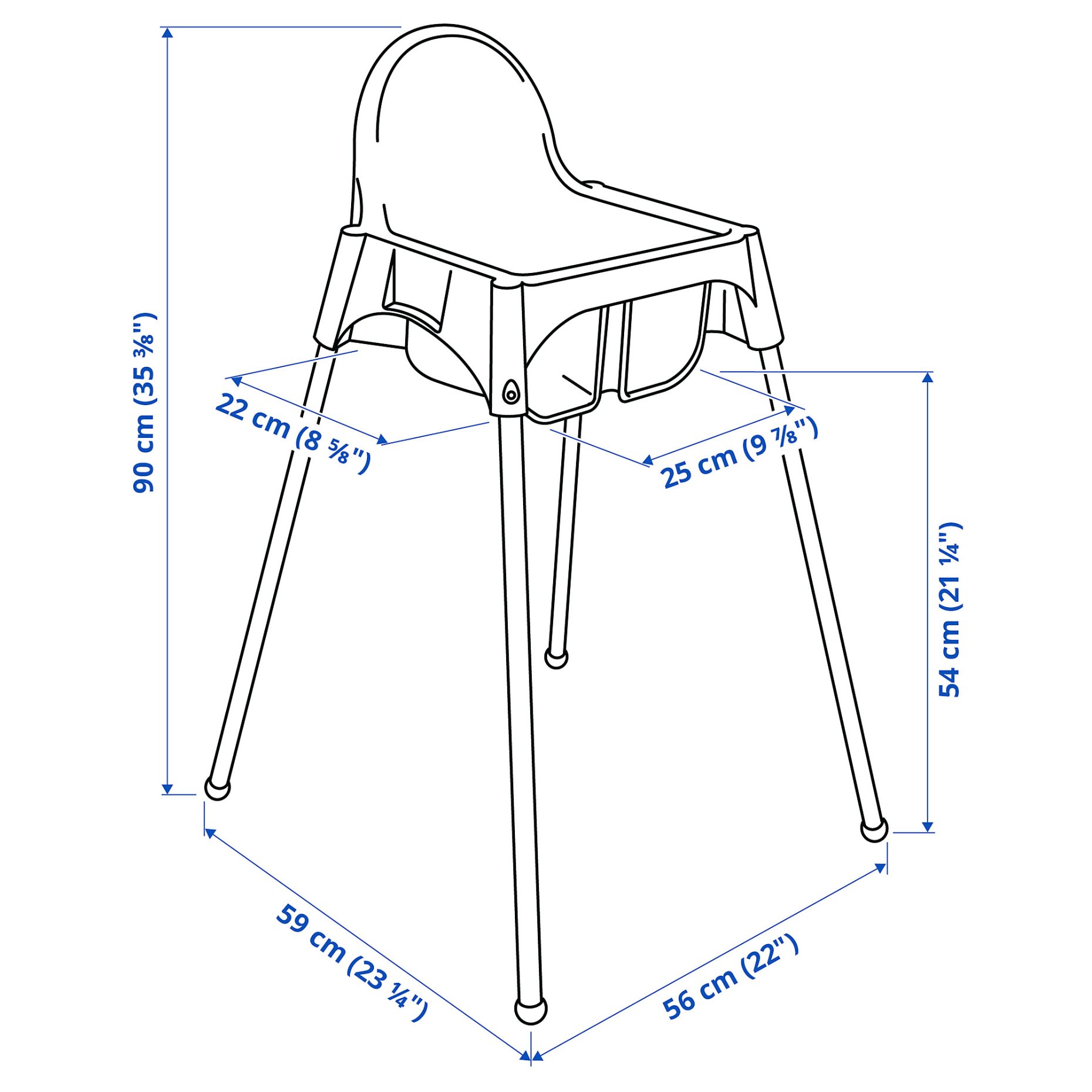 ANTILOP, highchair with safety belt, 890.417.09