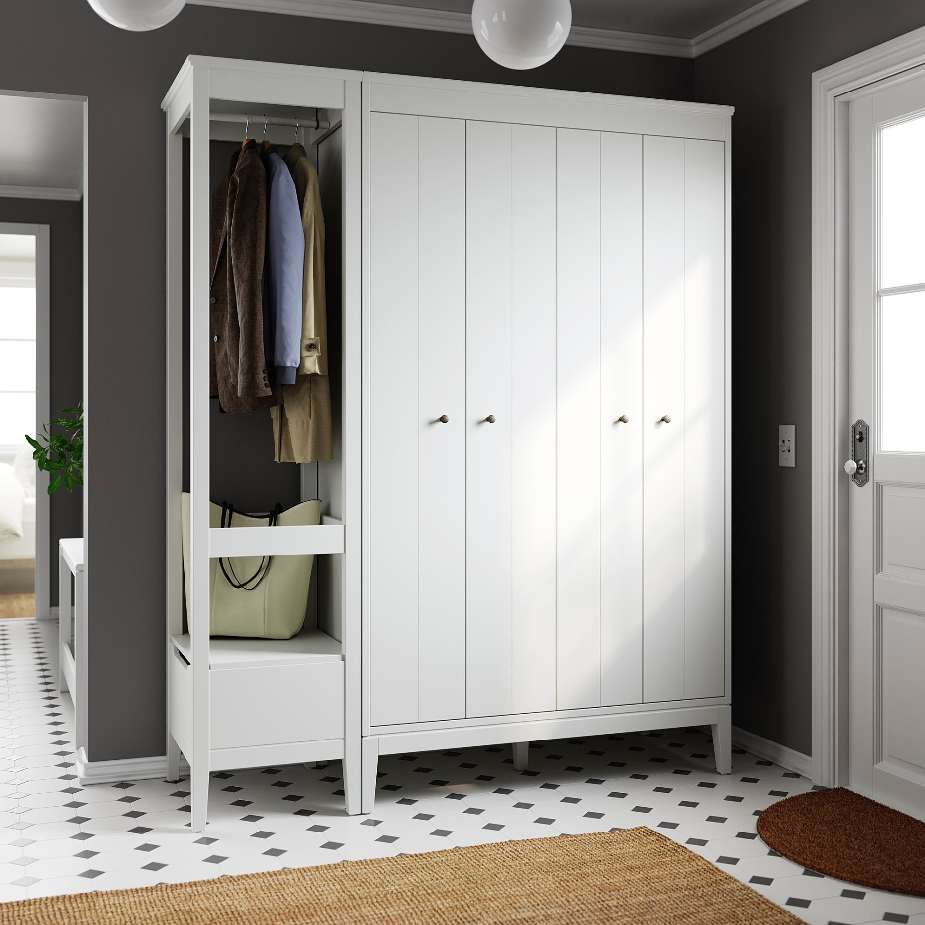 IDANÄS, wardrobe combination, 180x59x211 cm, 893.882.91
