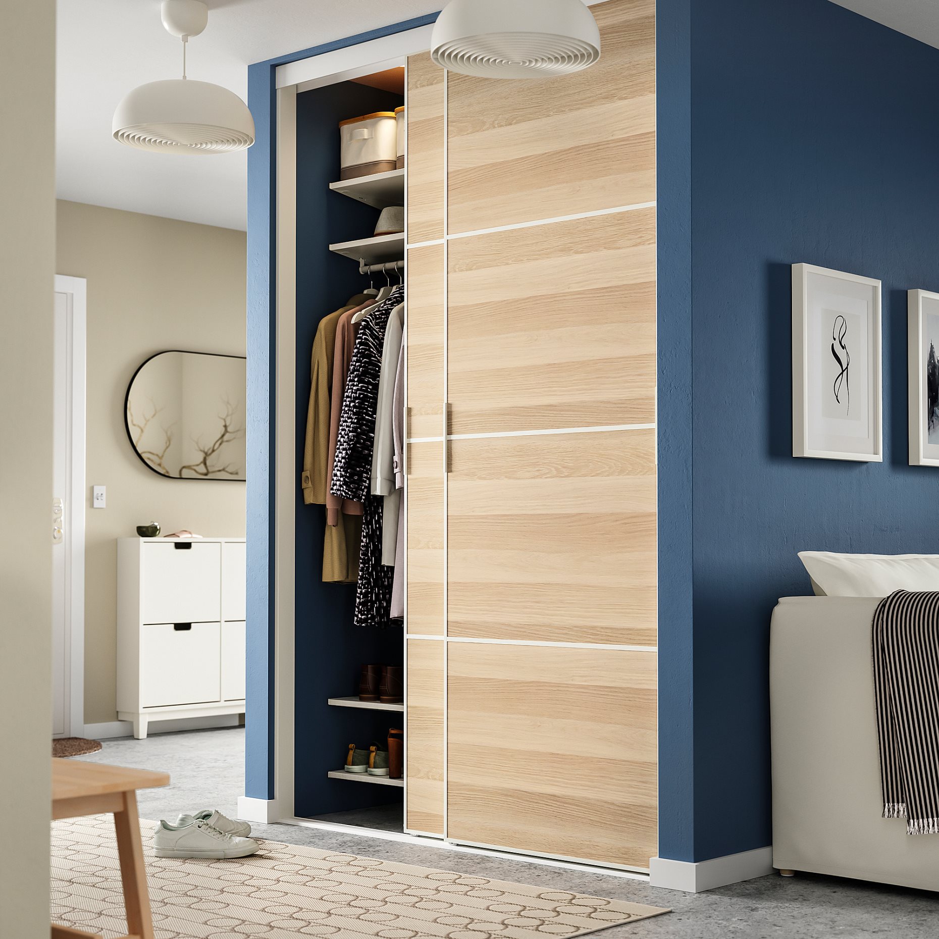SKYTTA/MEHAMN, sliding door combination, 152x240 cm, 894.240.48