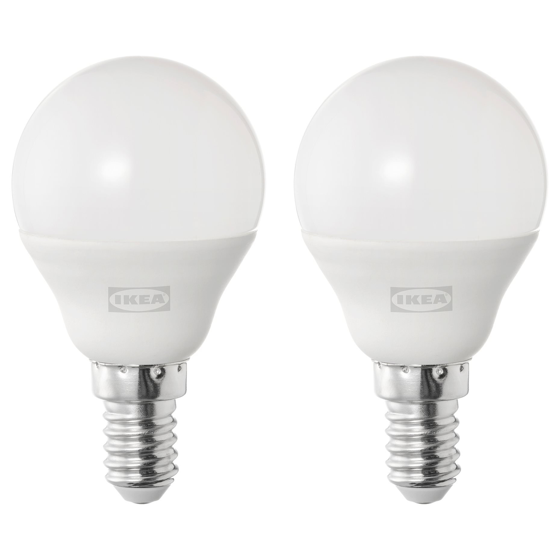 SOLHETTA, LED bulb E14 470 lumen/globe, 2 pack, 904.987.07