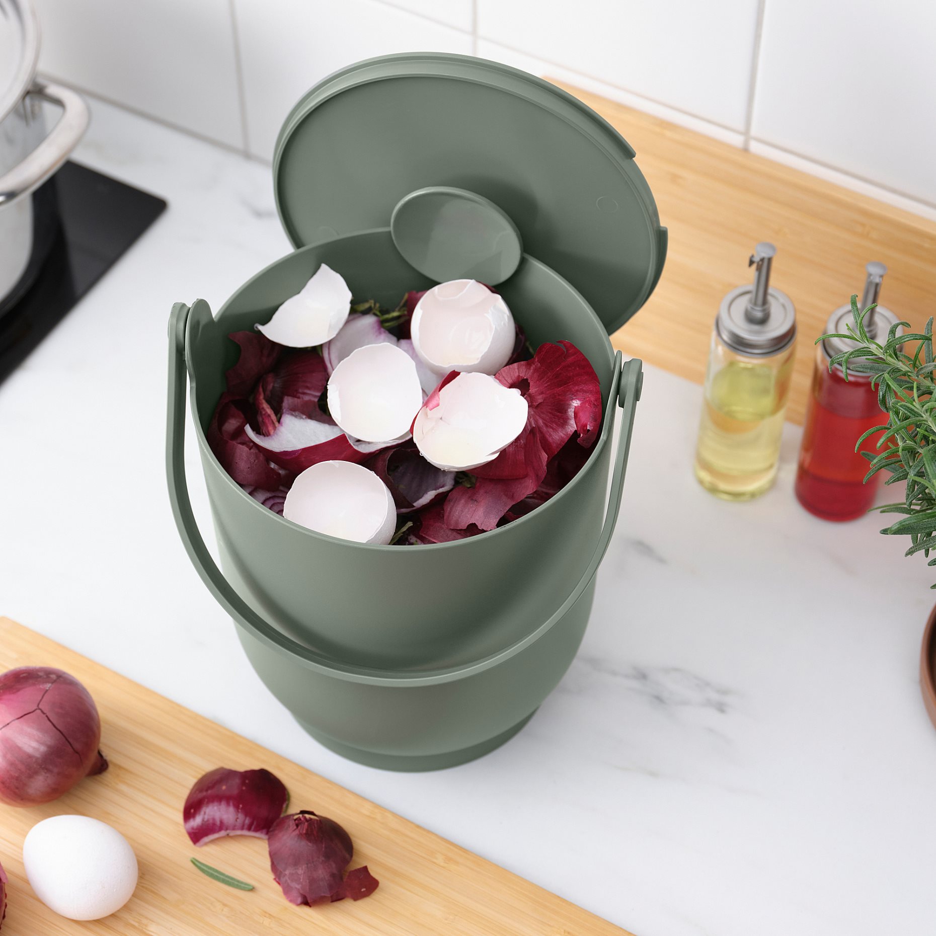 FARMARKVAST, bin with lid for organic waste, 4 l, 905.670.03