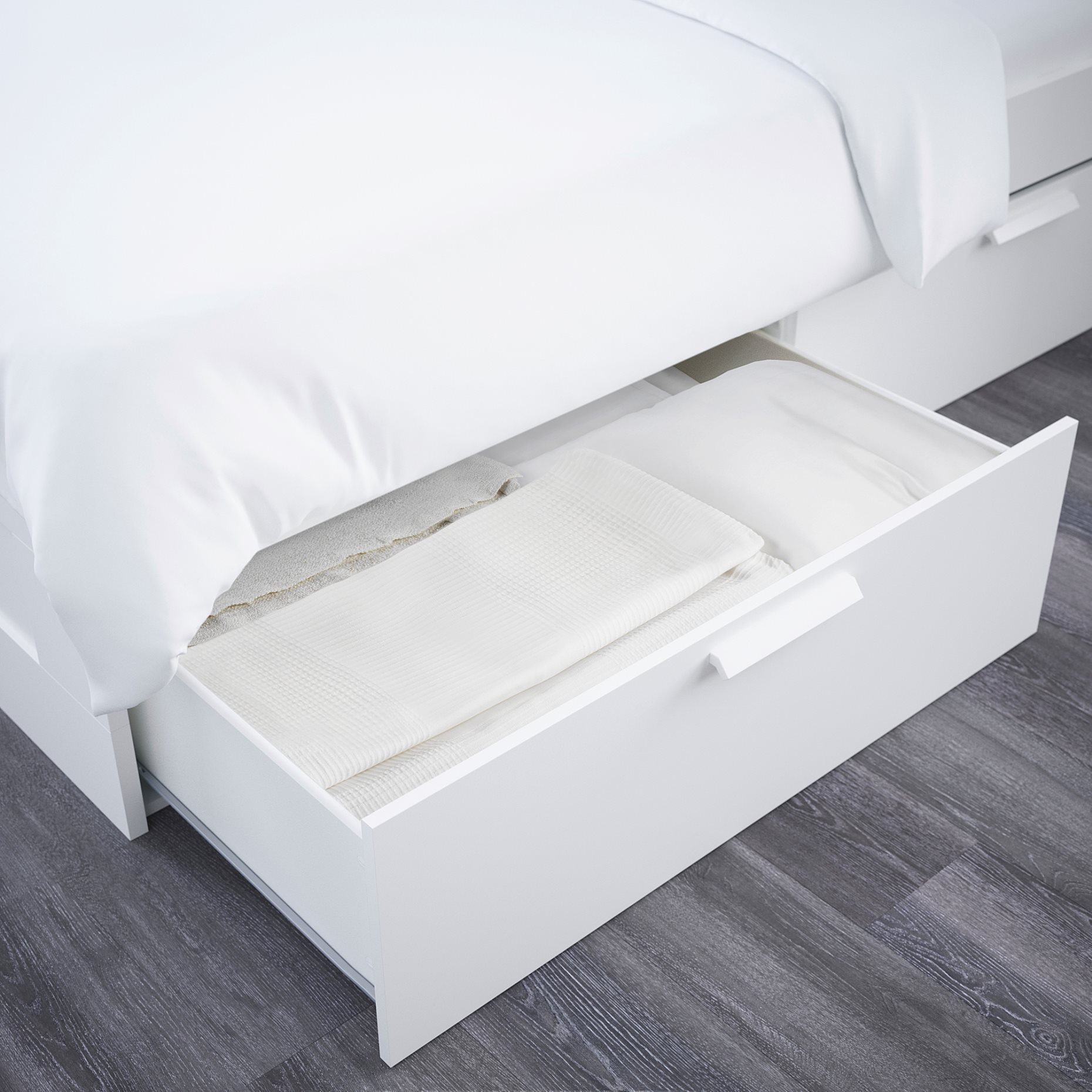 BRIMNES, bed frame with storage and headboard, 140X200 cm, 991.574.69