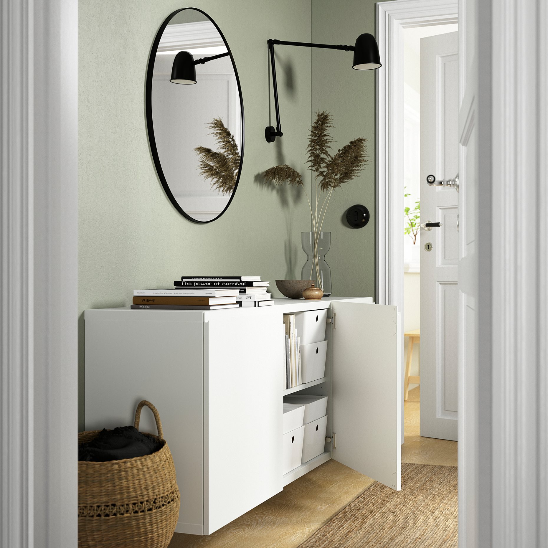 BESTÅ, wall-mounted cabinet combination, 180x42x64 cm, 994.218.03