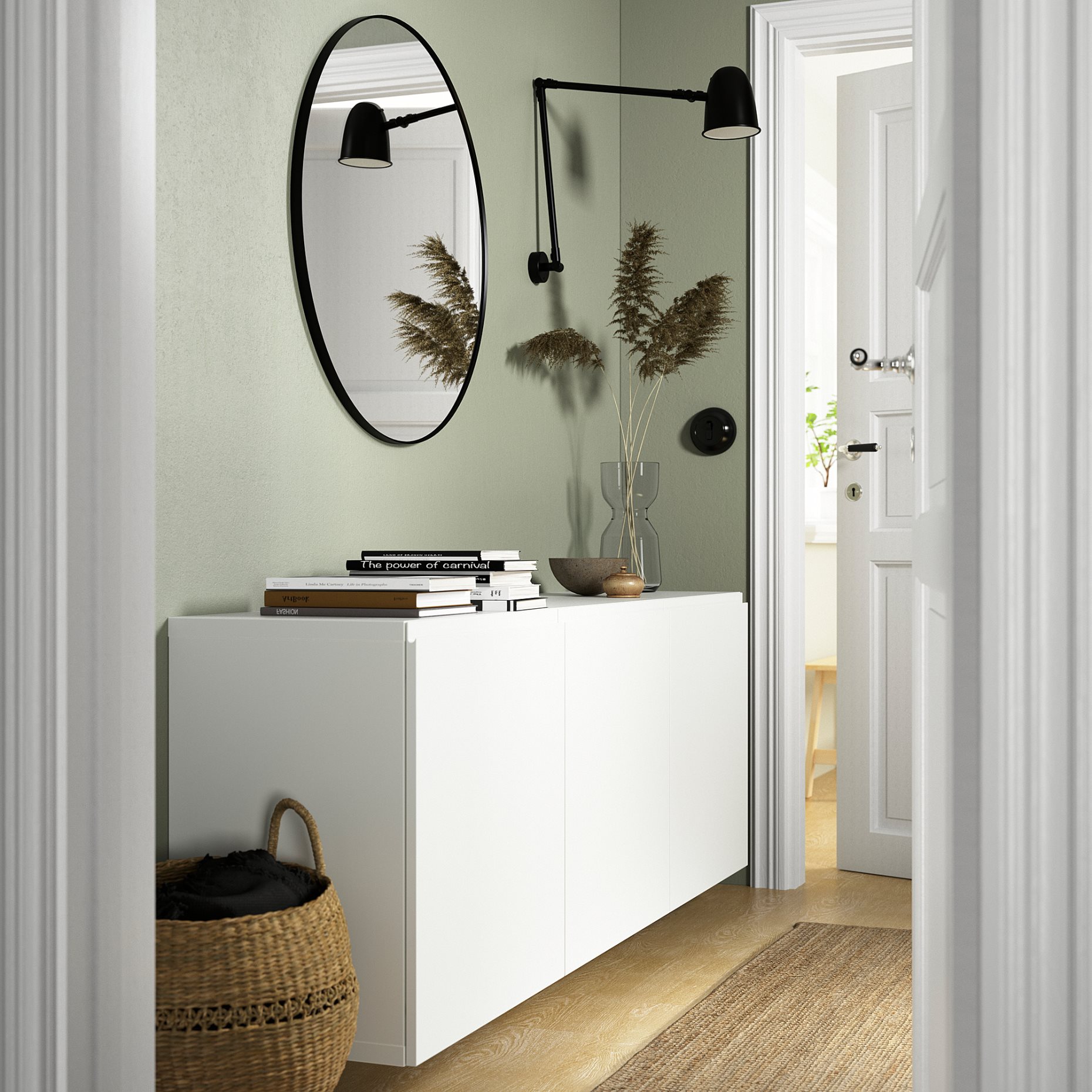 BESTÅ, wall-mounted cabinet combination, 180x42x64 cm, 994.218.03