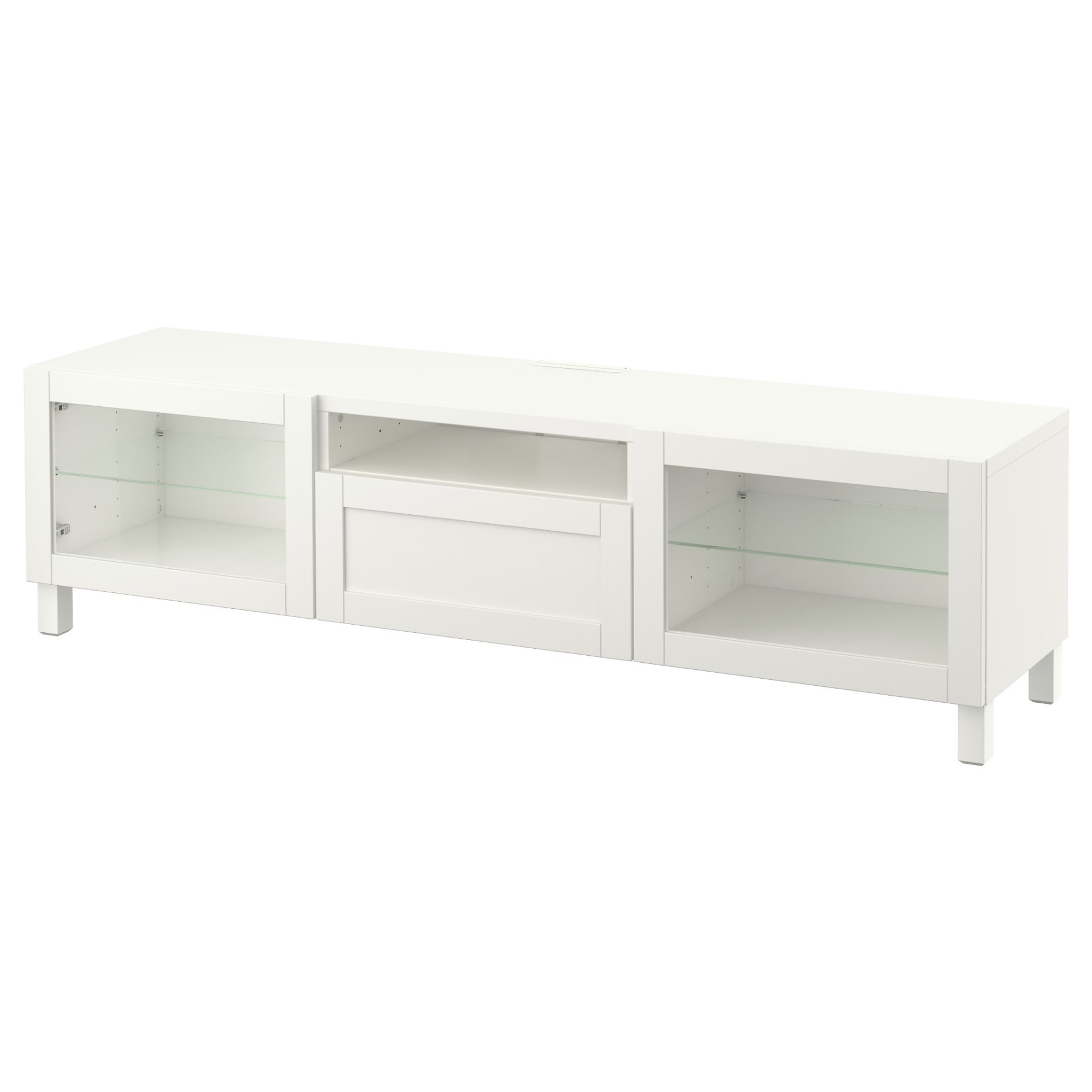 BESTÅ, TV bench with doors/drawer soft closing, 180x42x48 cm, 093.291.92