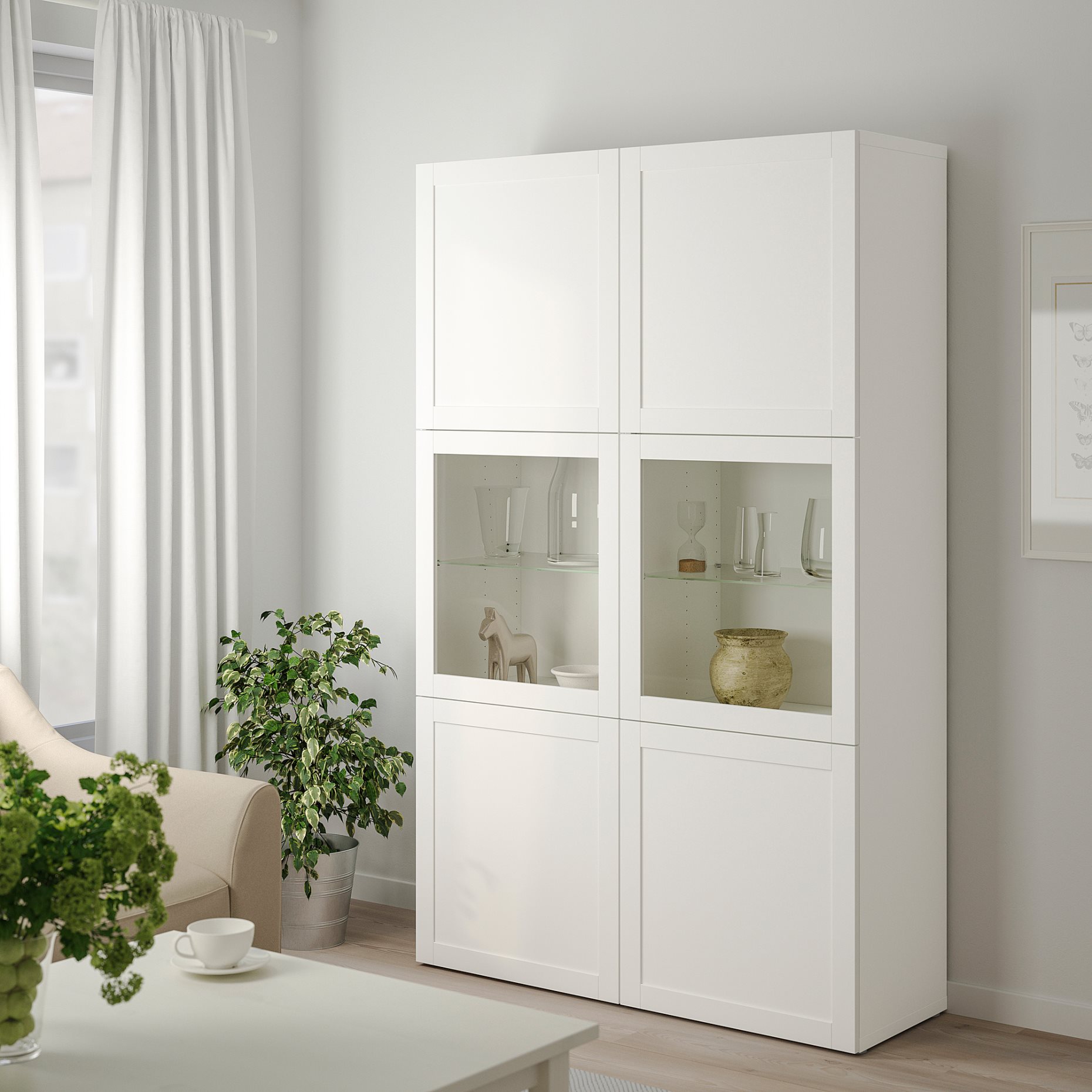 BESTÅ, storage combination w glass doors,, 120x42x193 cm, 190.594.39