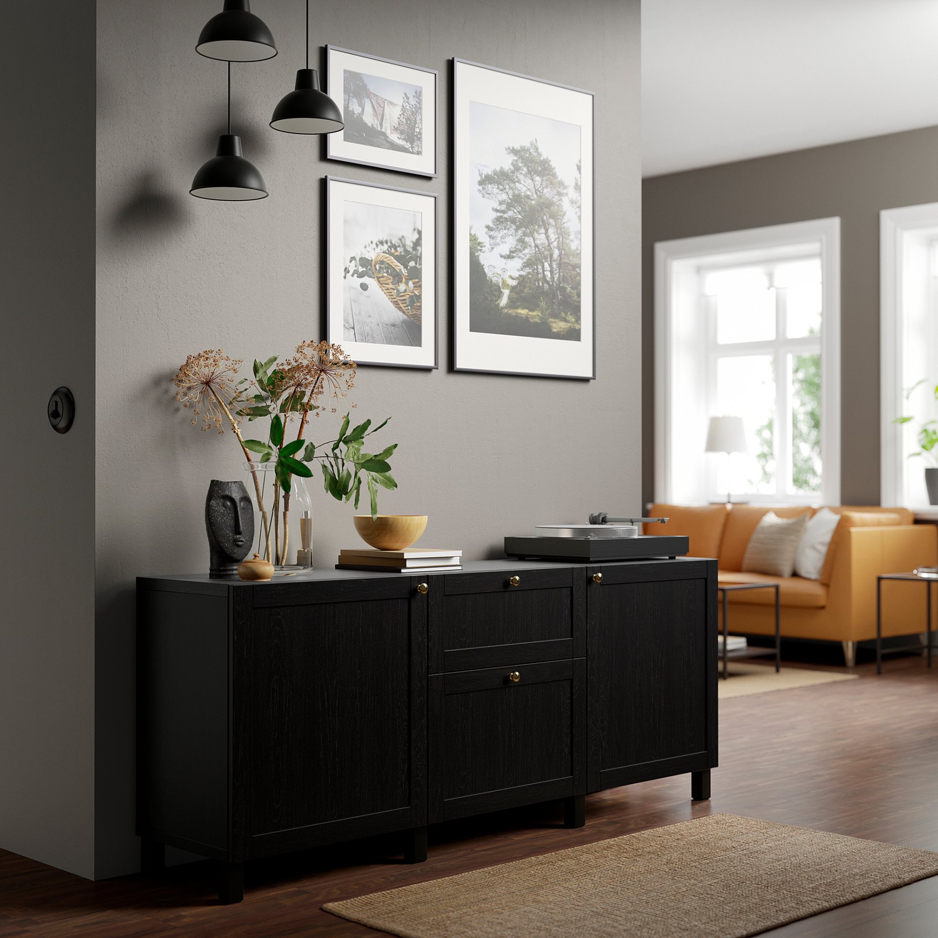 BESTÅ, storage combination with drawers soft-closing, 180x42x74 cm, 191.956.20