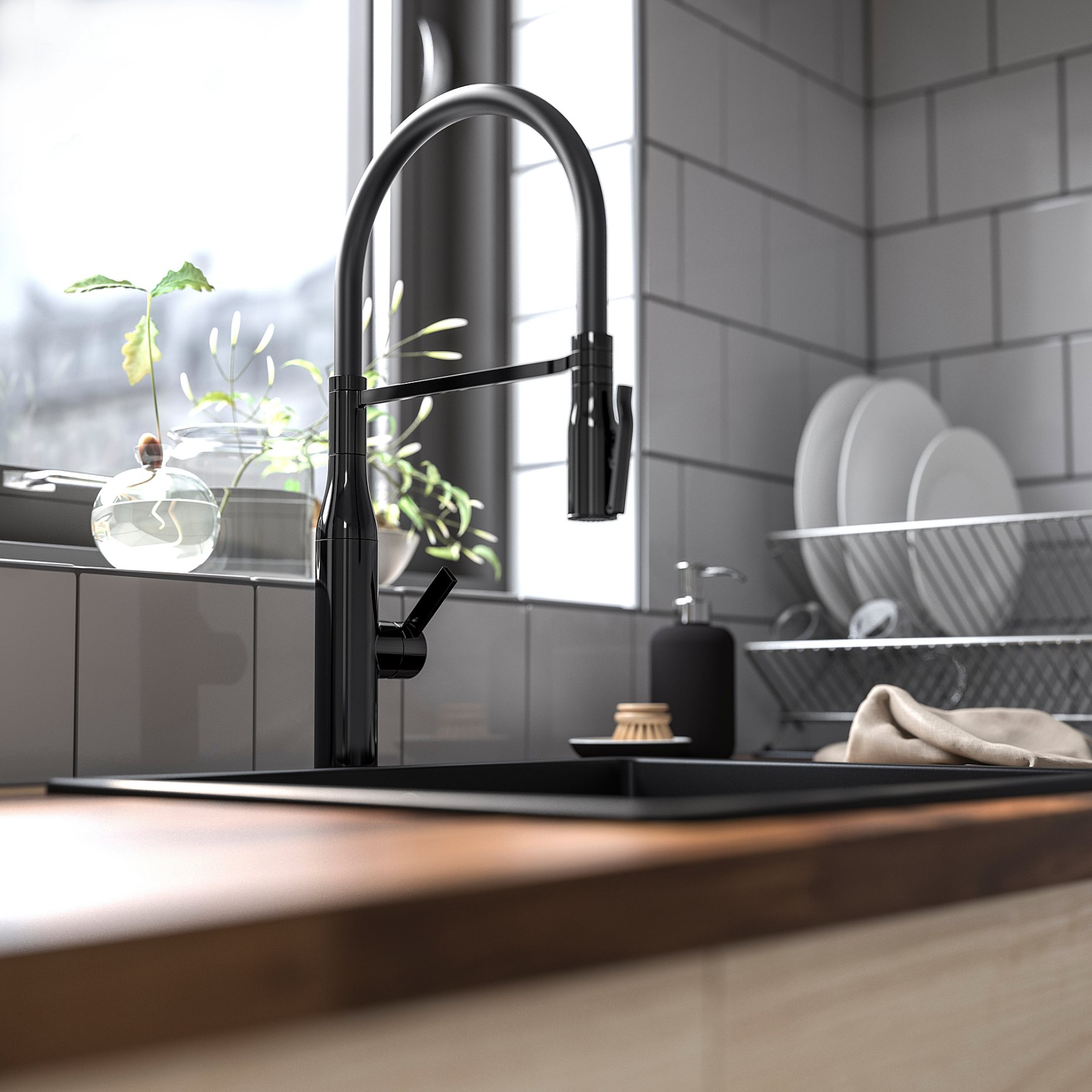 TOLLSJÖN, kitchen mixer tap/handspray, 203.416.92