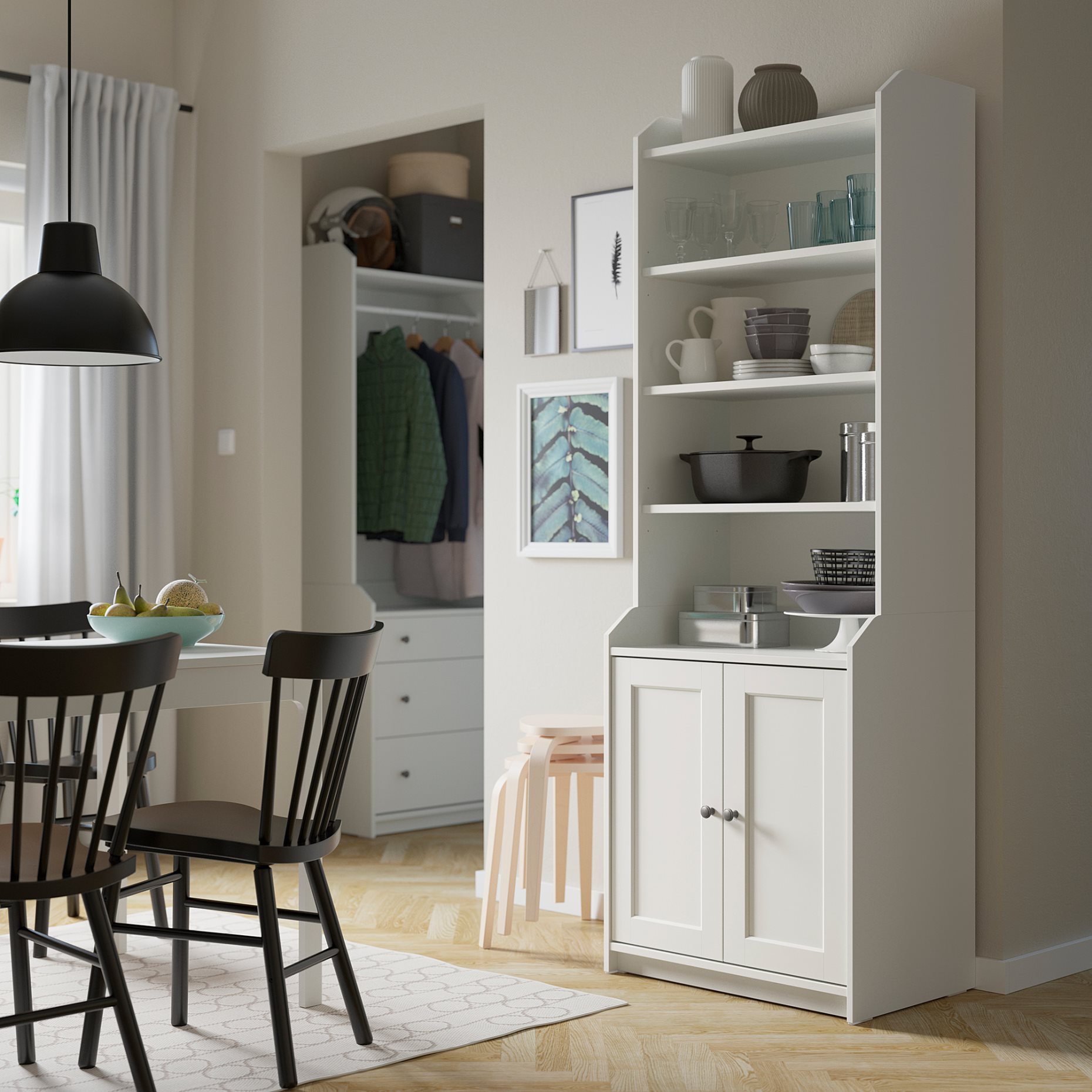 HAUGA, high cabinet with 2 doors, 70x199 cm, 204.150.46