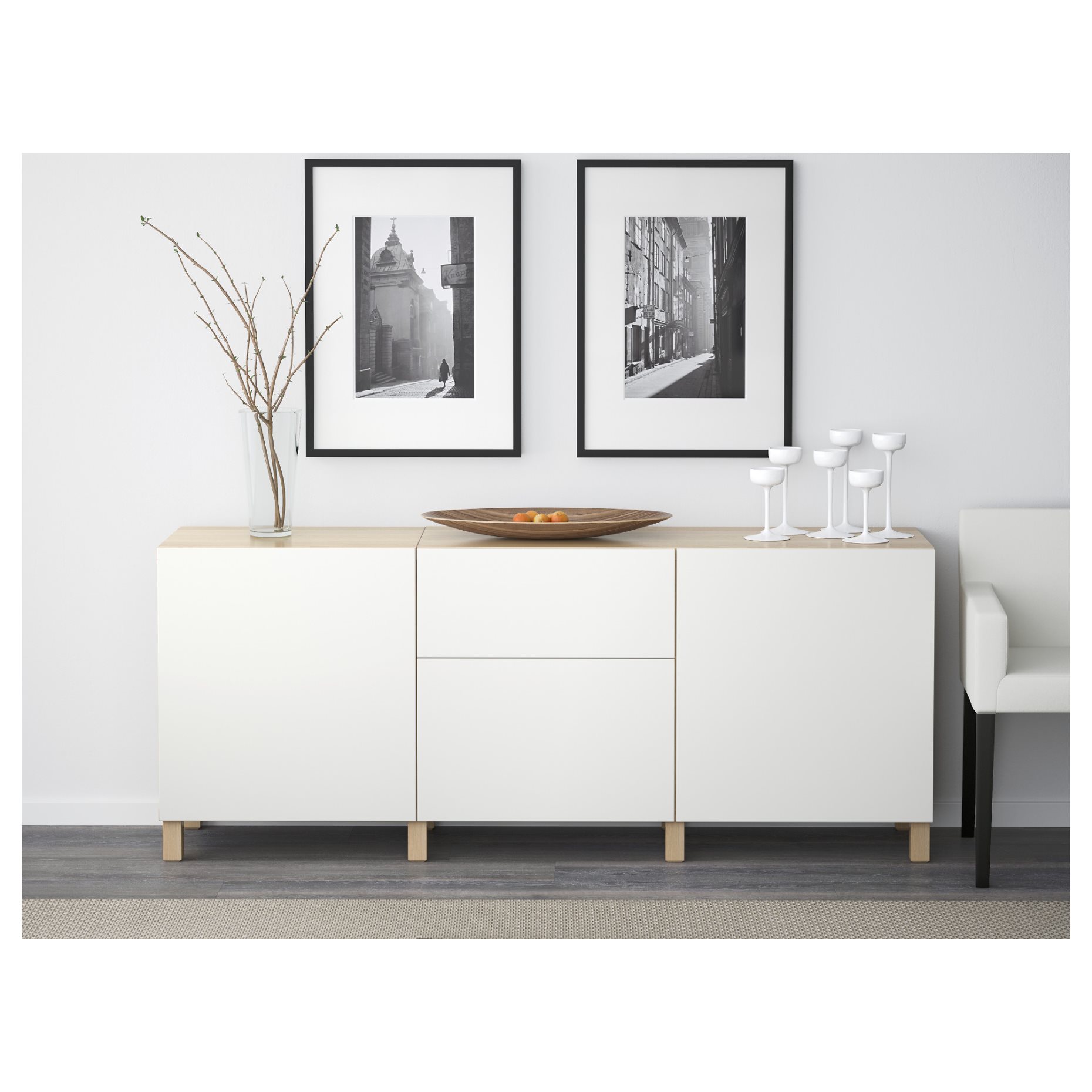 BESTÅ, storage combination with drawers soft-closing, 180x42x74 cm, 291.956.72