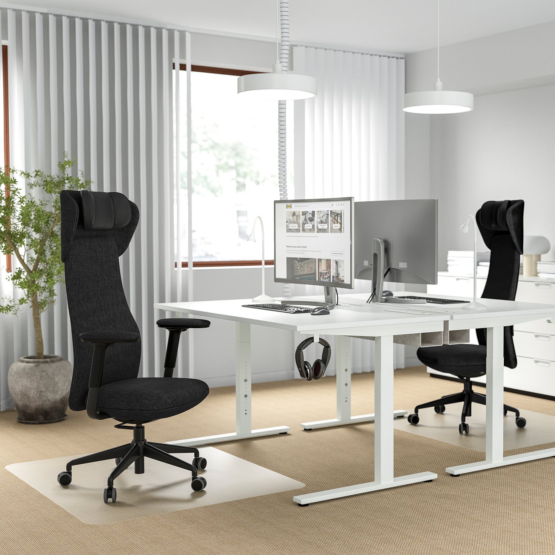 GRONFJALL, office chair with arms/headrest, 295.139.19