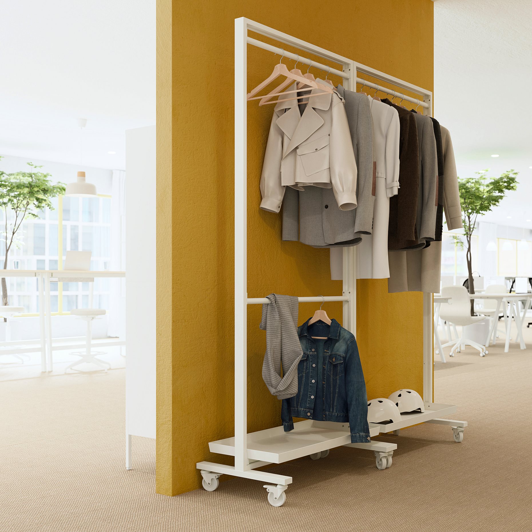 MITTZON, frame with castors/clothes rail/display shelf, 85x205 cm, 295.139.57