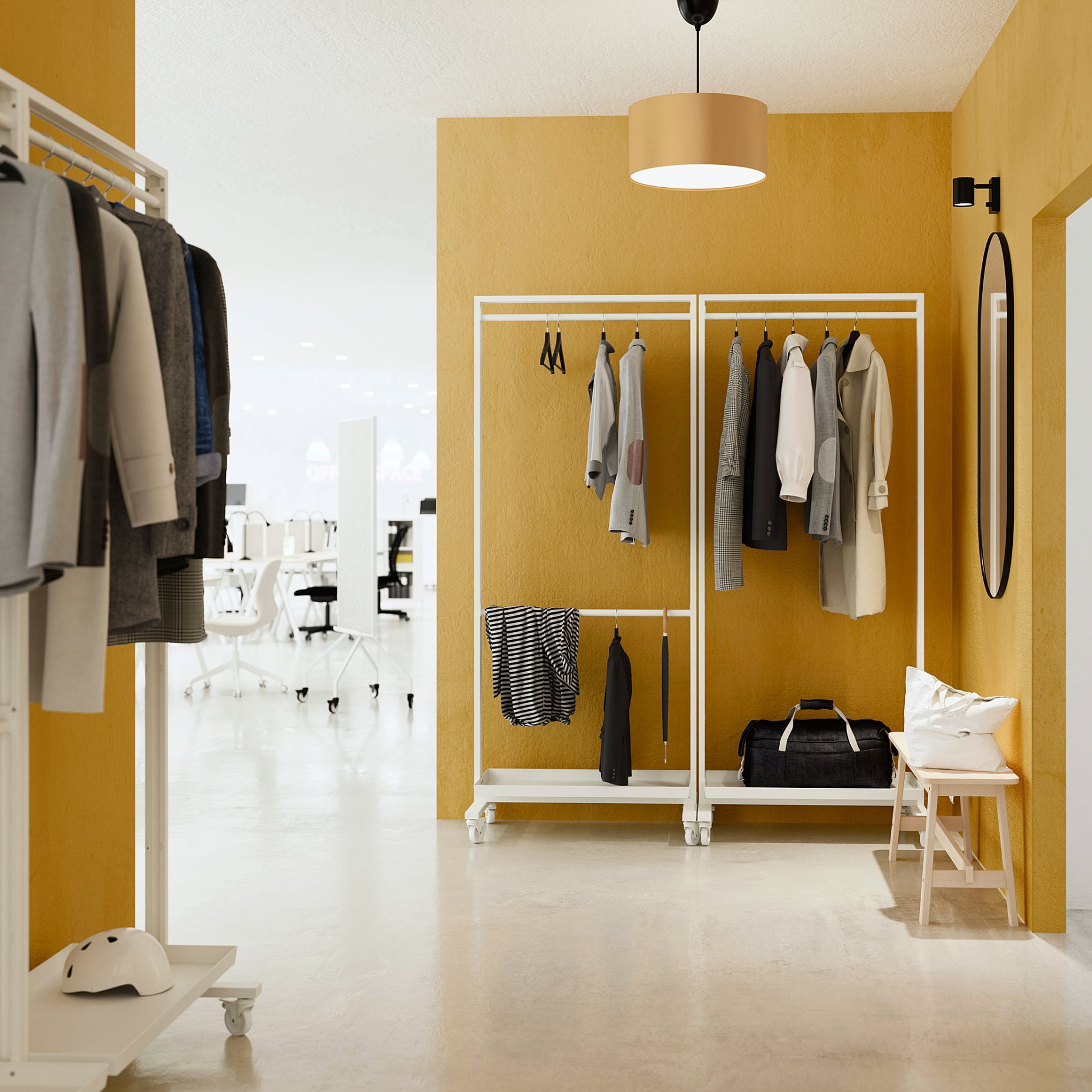 MITTZON, frame with castors/clothes rail/display shelf, 85x205 cm, 295.139.57
