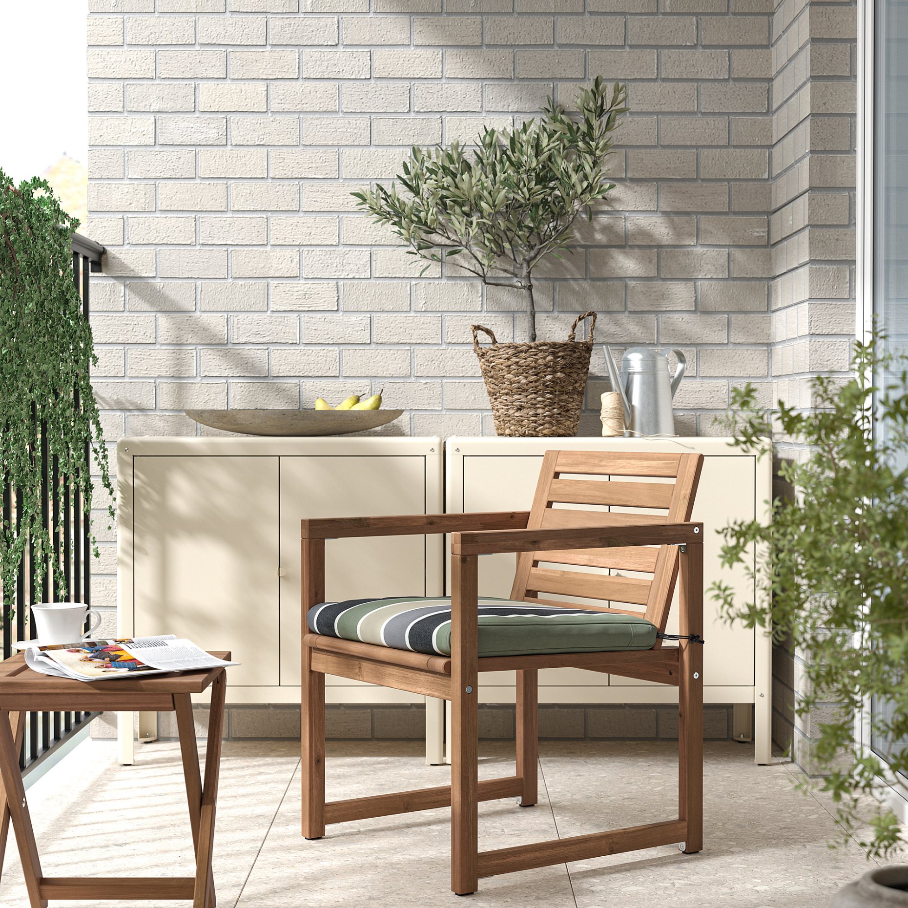 NÄMMARÖ, chair with armrests, outdoor, 295.350.68