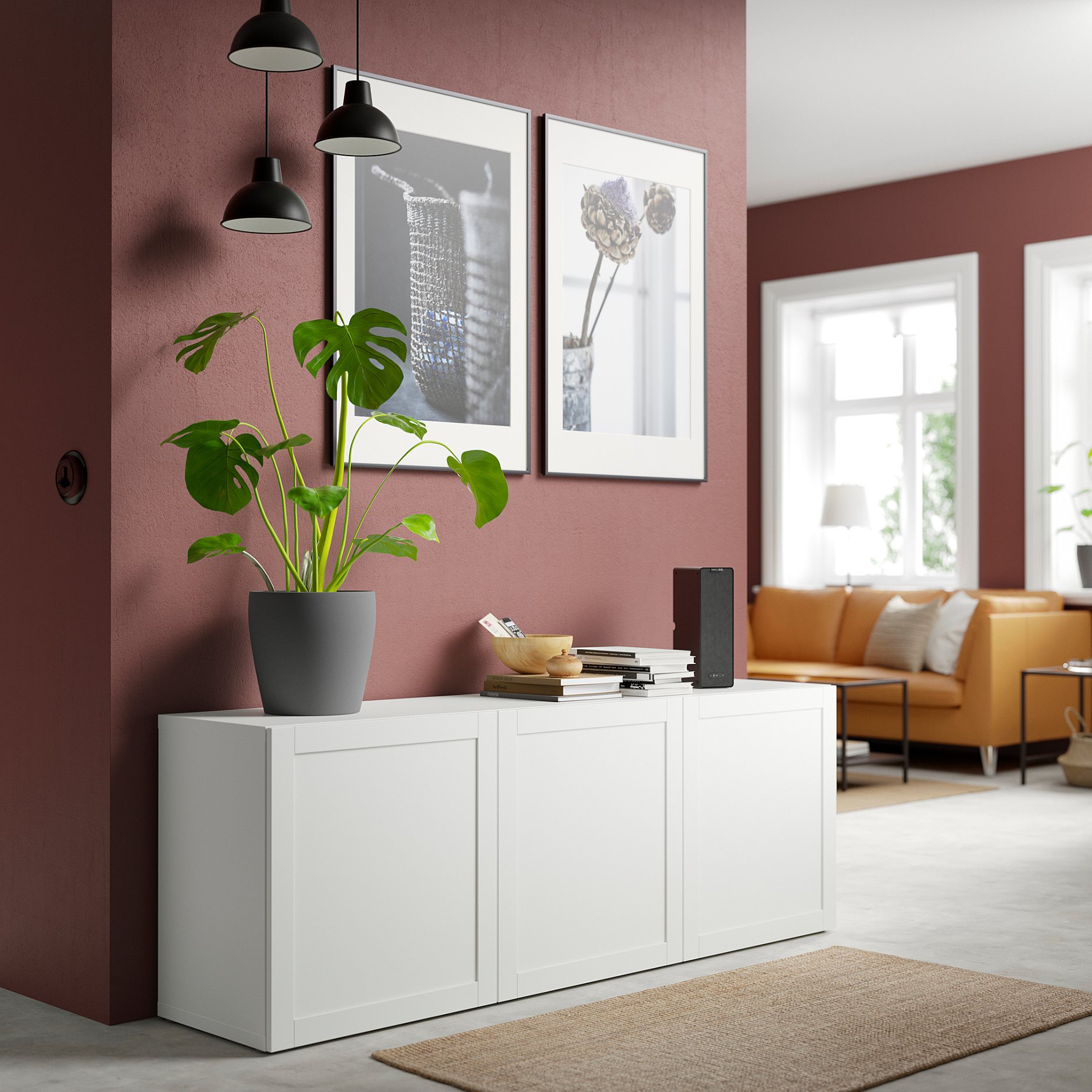 BESTÅ, storage combination with doors, 180x42x65 cm, 393.250.03