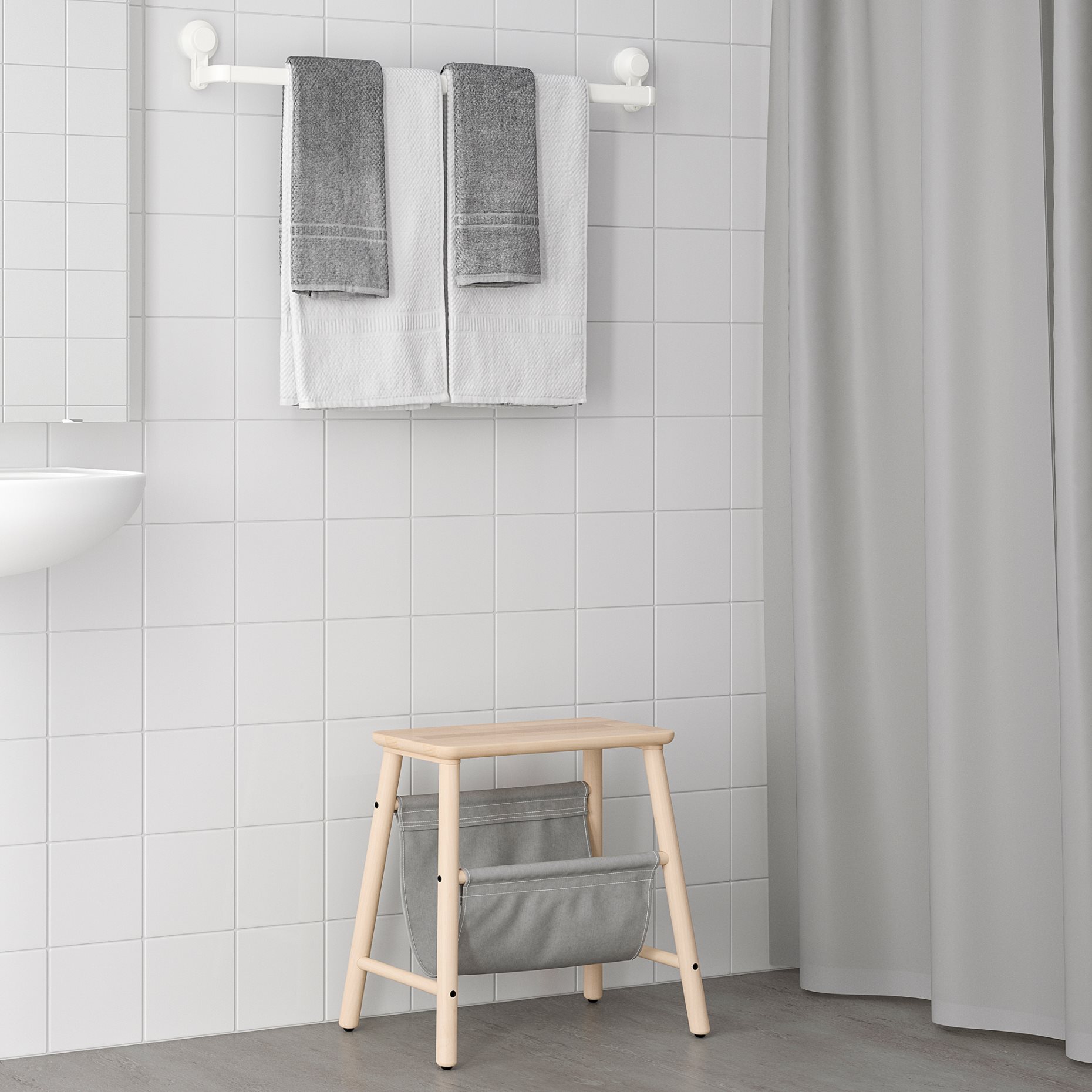 TISKEN, towel rack with suction cup, 403.812.86