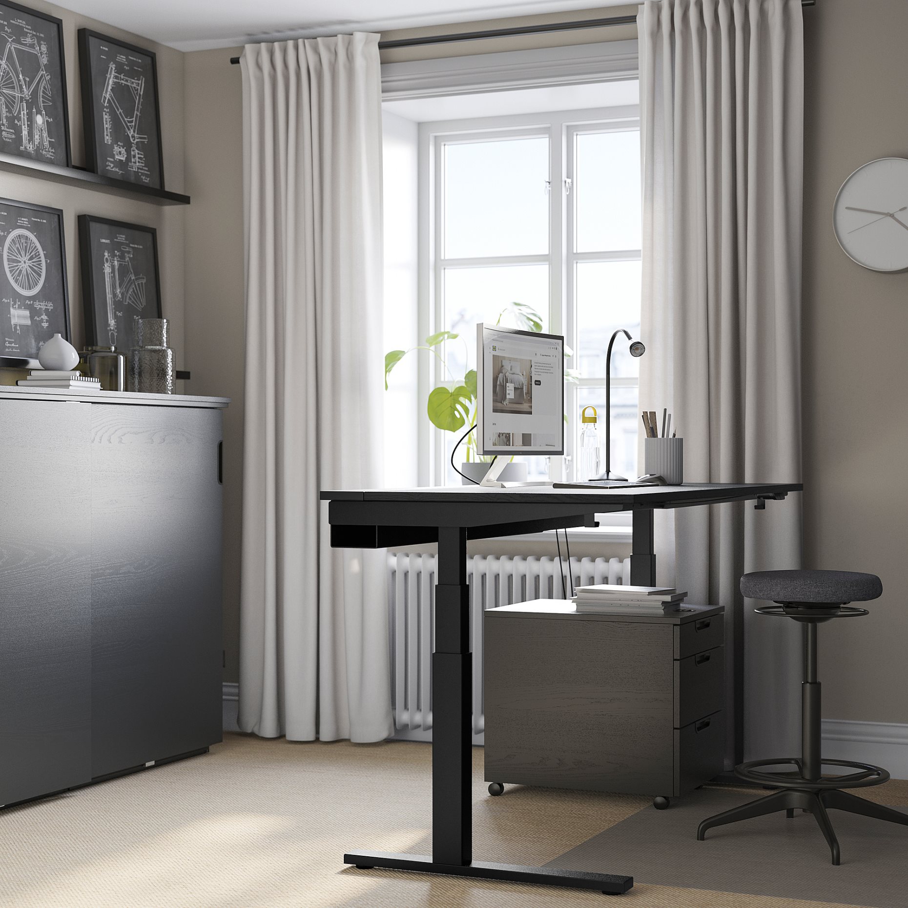 MITTZON, desk sit/stand/electric, 160x80 cm, 495.302.01