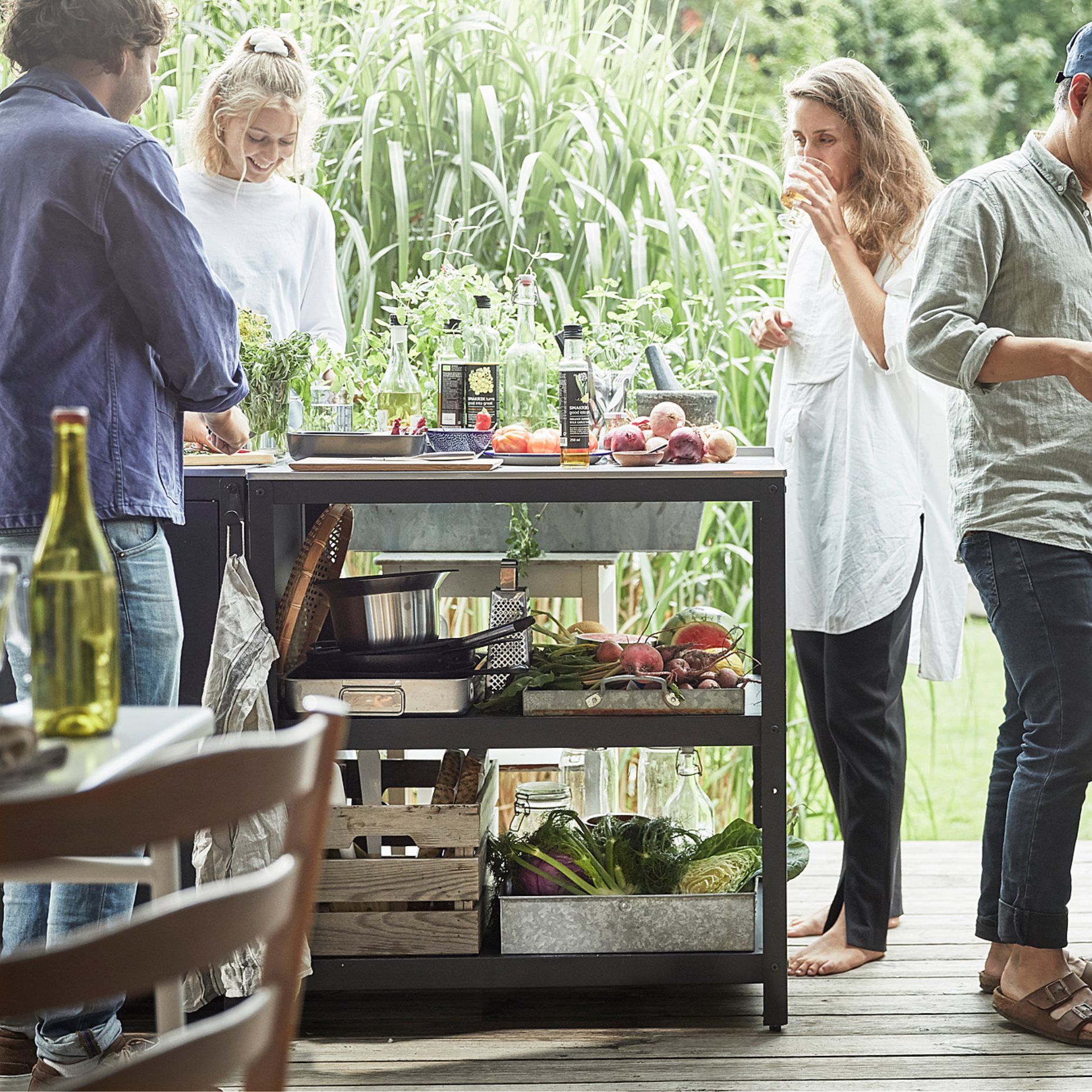 GRILLSKÄR, ραφιέρα νησίδας κουζίνας εξωτερικού χώρου, 86x61 cm, 504.714.46