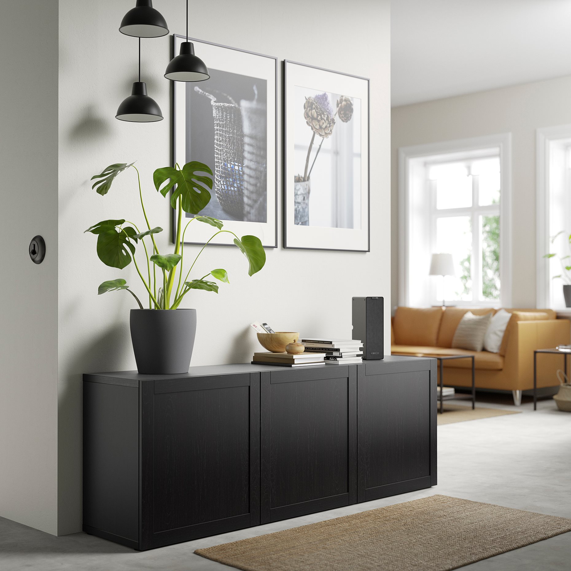 BESTÅ, σύνθεση αποθήκευσης με πόρτες, 180x42x65 cm, 593.250.02