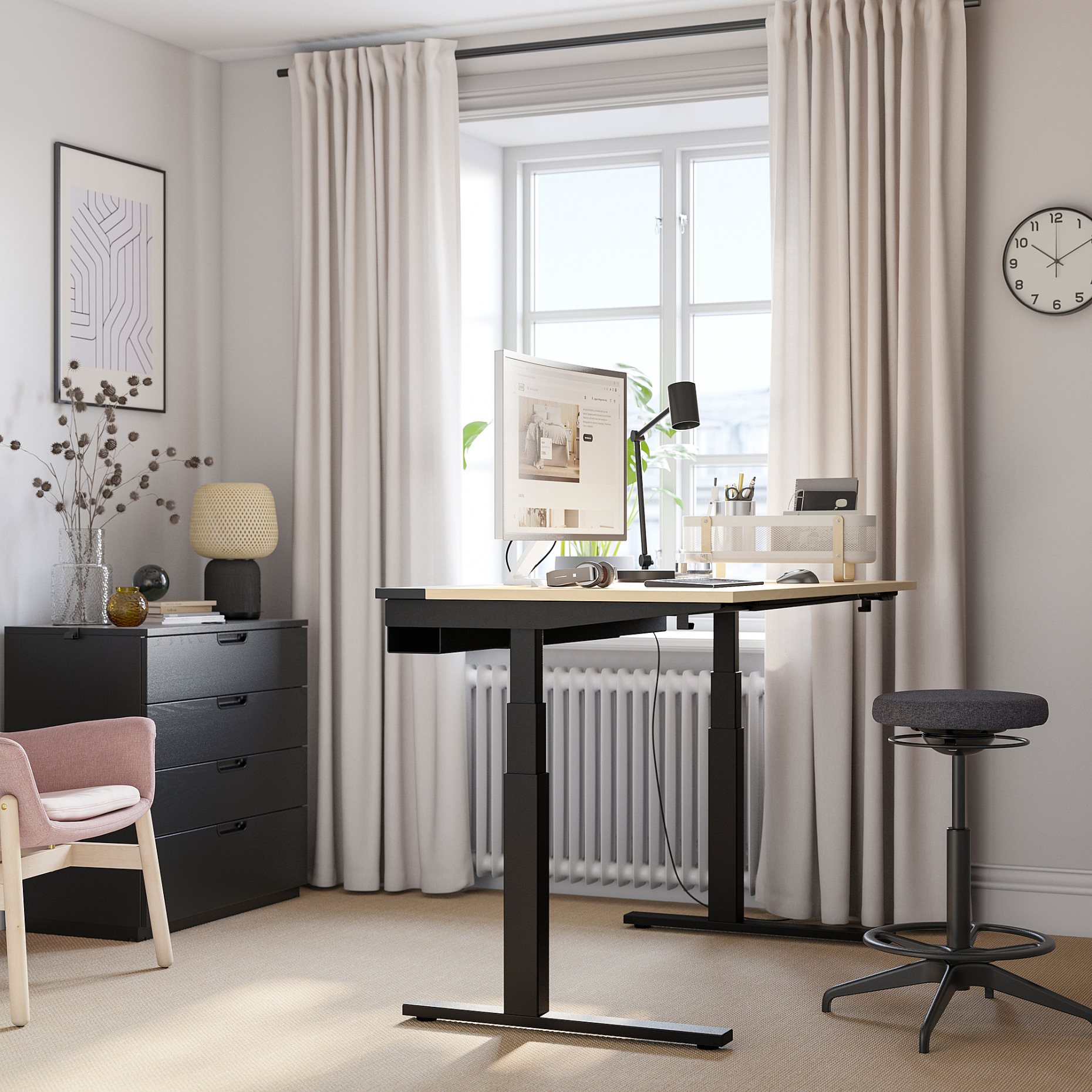 MITTZON, desk sit/stand/electric, 140x60 cm, 595.282.26