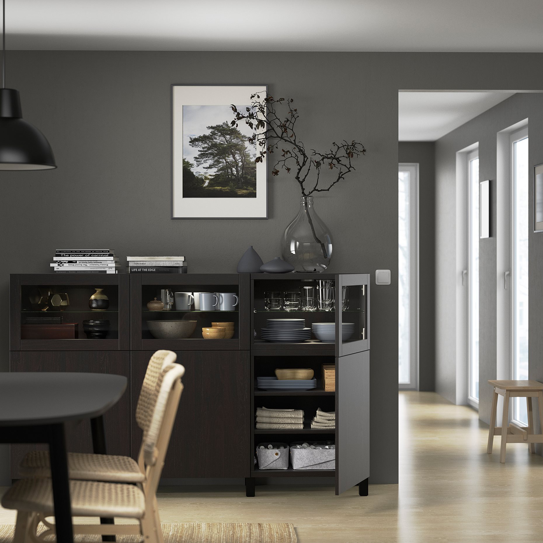 BESTÅ, storage combination with doors, 180x42x112 cm, 692.080.26
