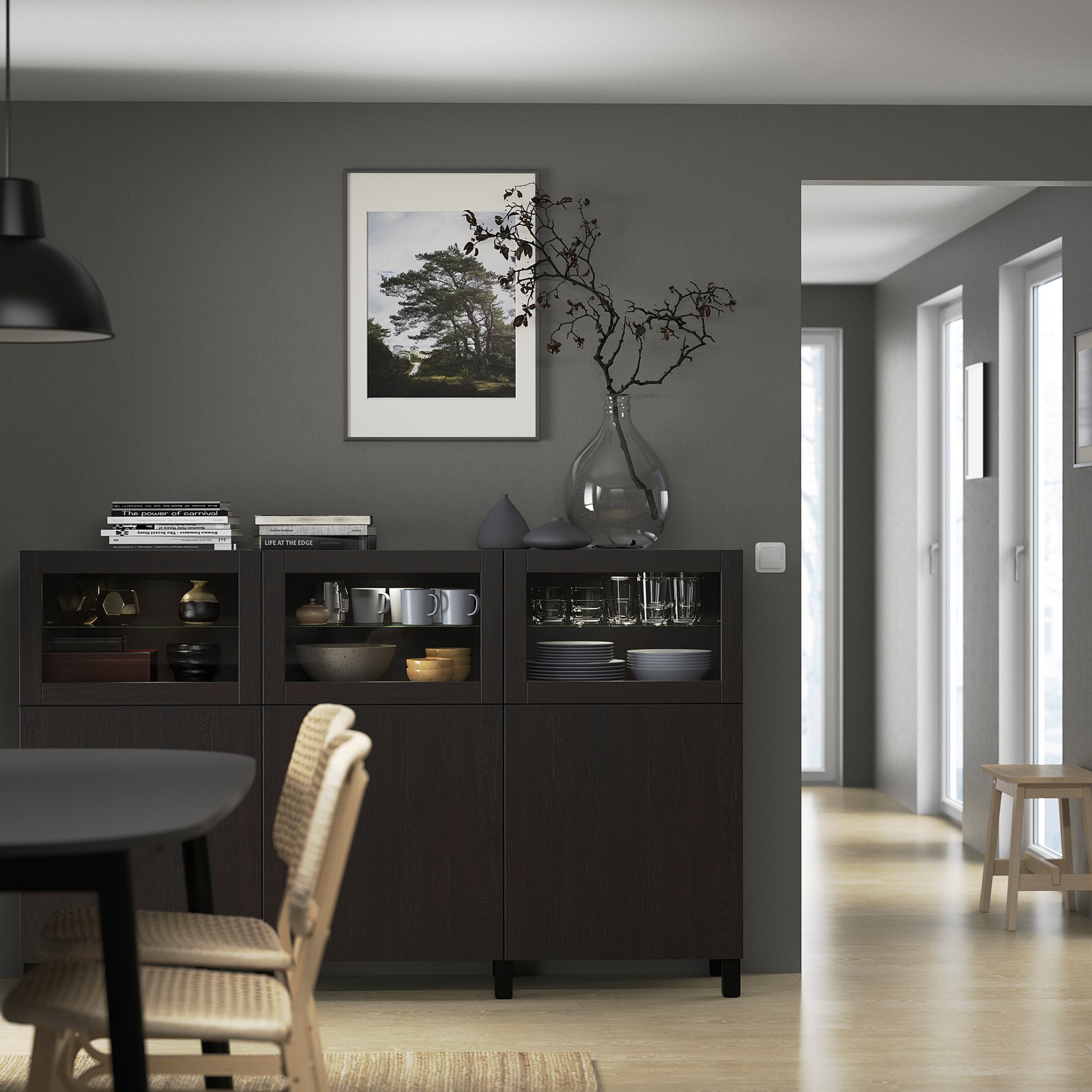 BESTÅ, storage combination with doors, 180x42x112 cm, 692.080.26