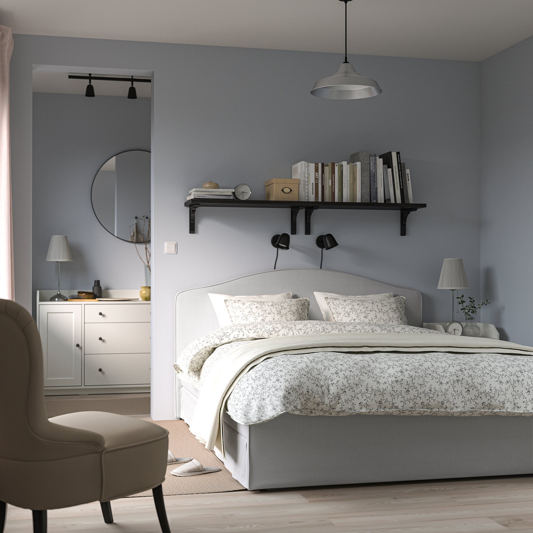 RAMNEFJALL, upholstered bed frame, 140x200 cm, 695.602.30