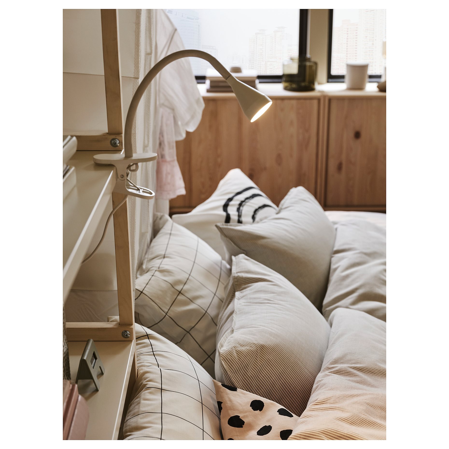 NÄVLINGE, clamp spotlight with built-in LED light source, 704.498.88
