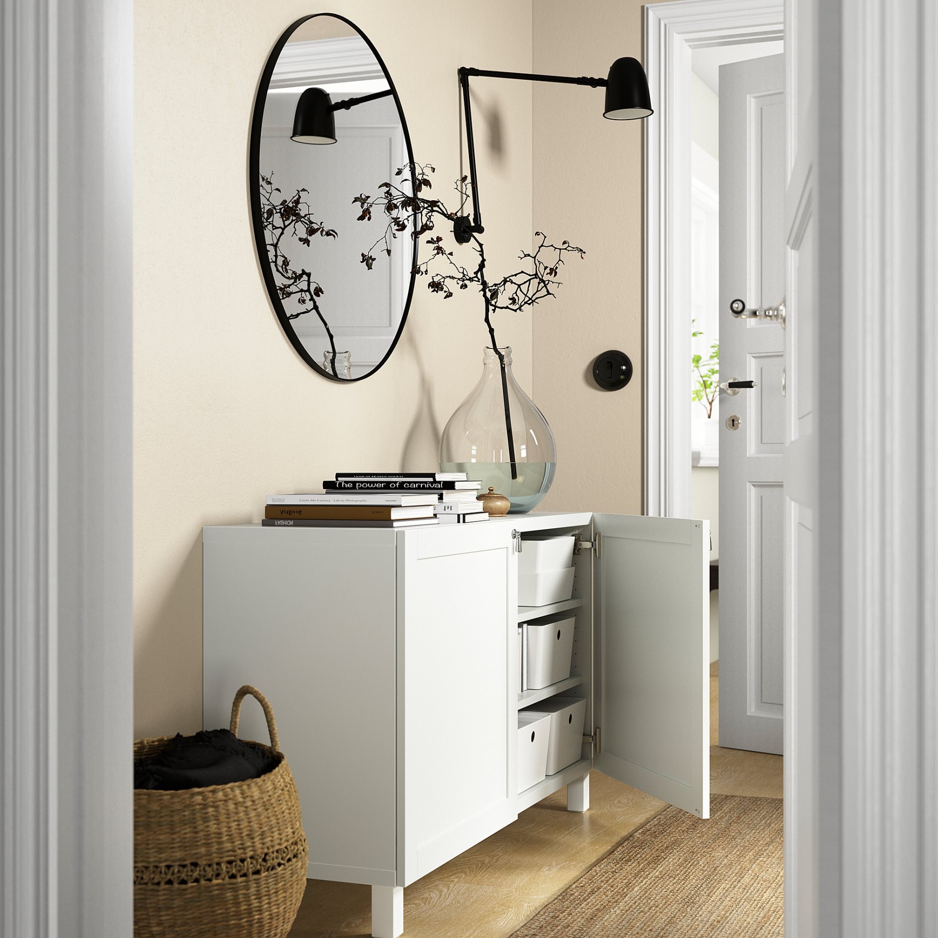 BESTÅ, storage combination with doors, 120x42x74 cm, 792.821.86