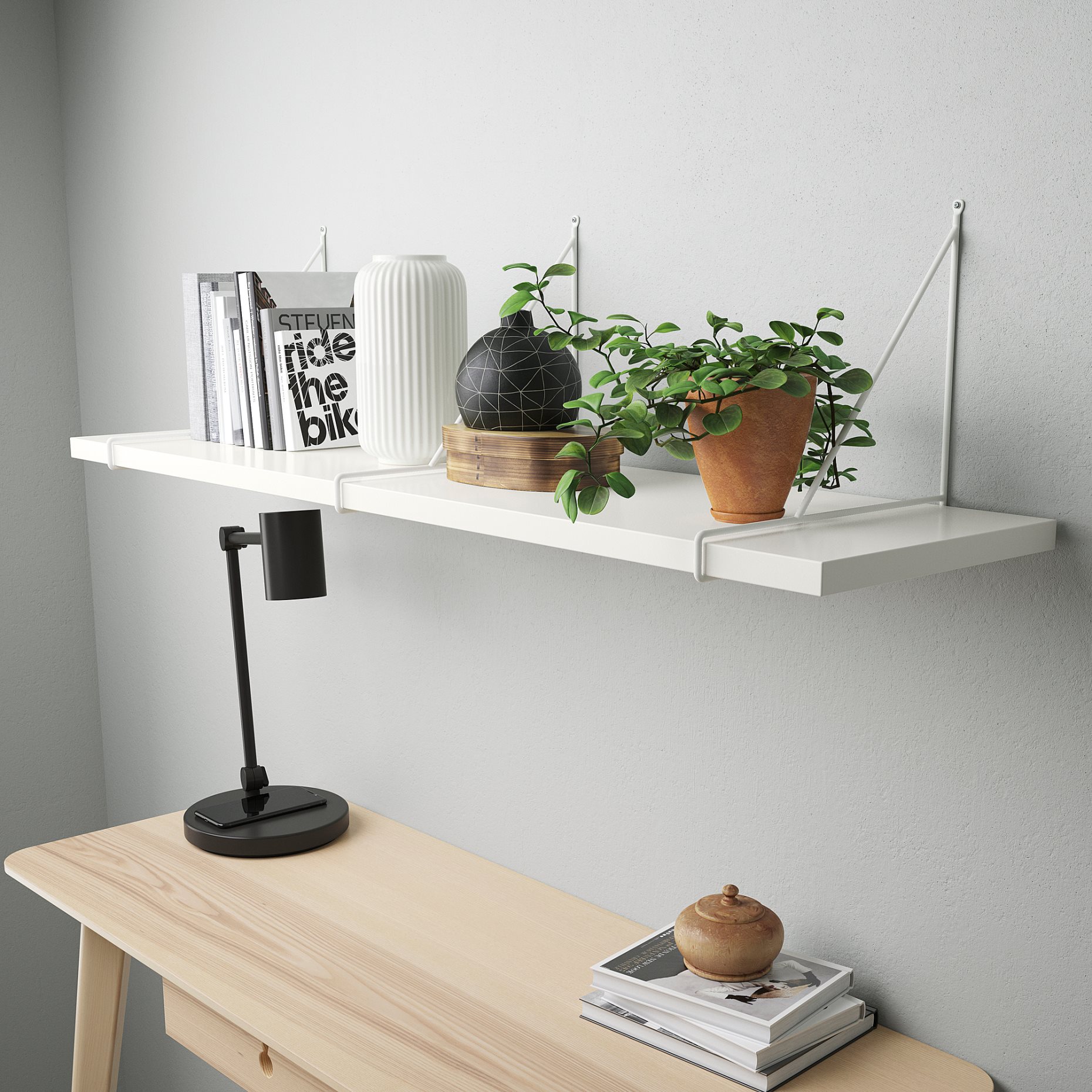 BERGSHULT/PERSHULT, ράφι τοίχου, 120x30 cm, 792.907.75