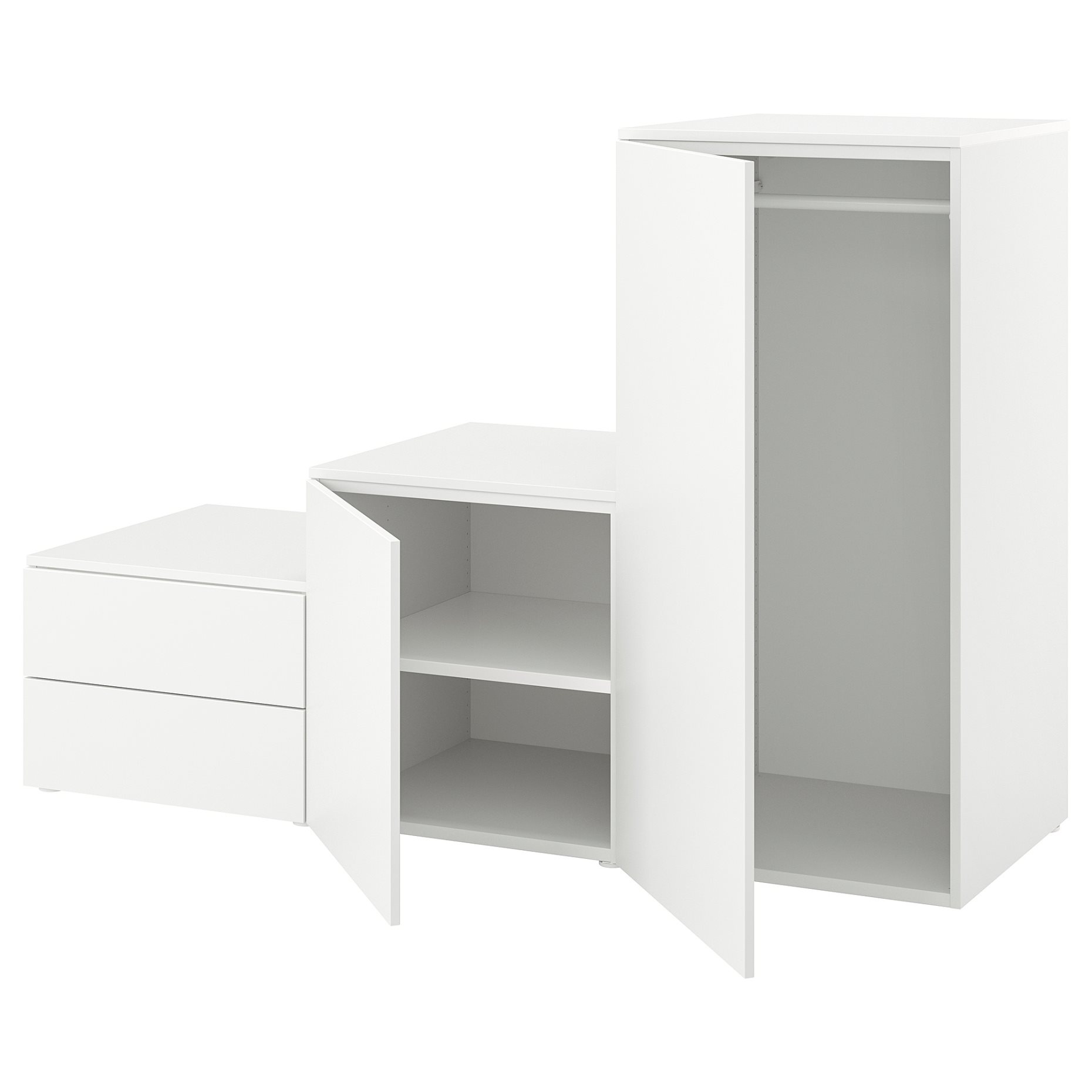 PLATSA, wardrobe with 2 doors and 2 drawers, 180X57X123, 794.369.14