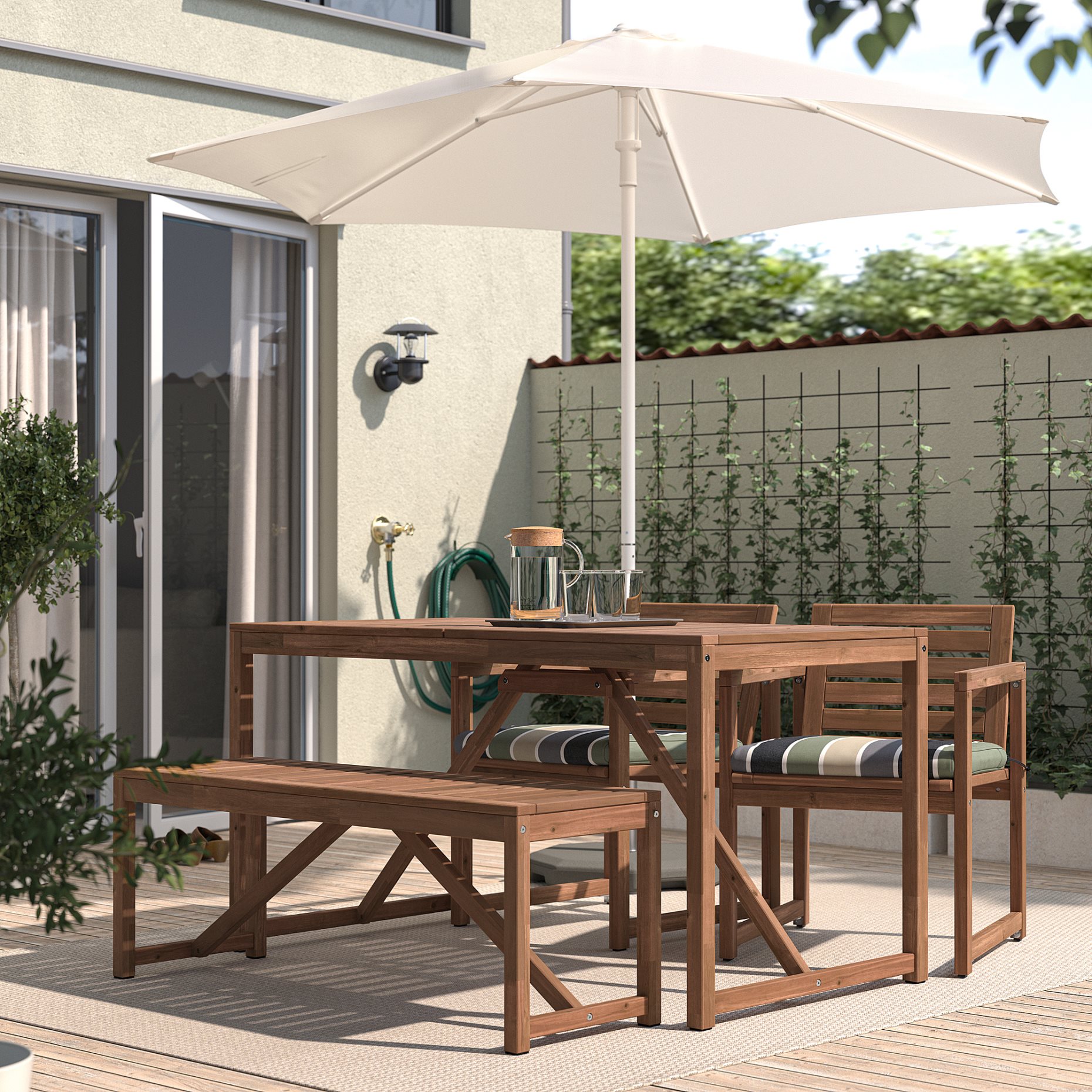 NÄMMARÖ, table/2 chairs/bench, outdoor, 795.445.36