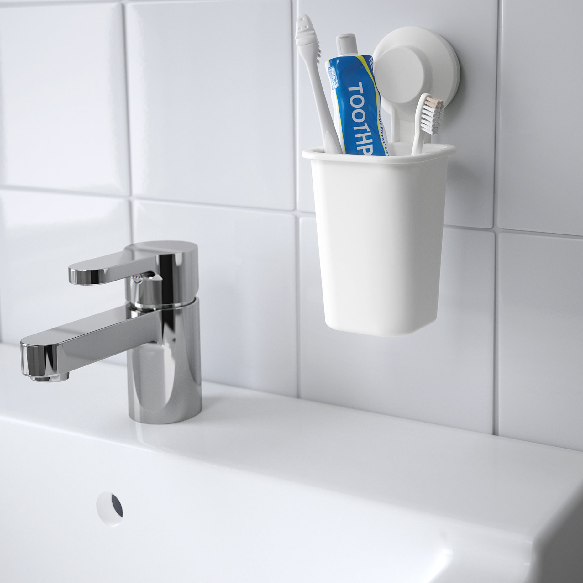 TISKEN, toothbrush holder with suction cup, 803.812.94